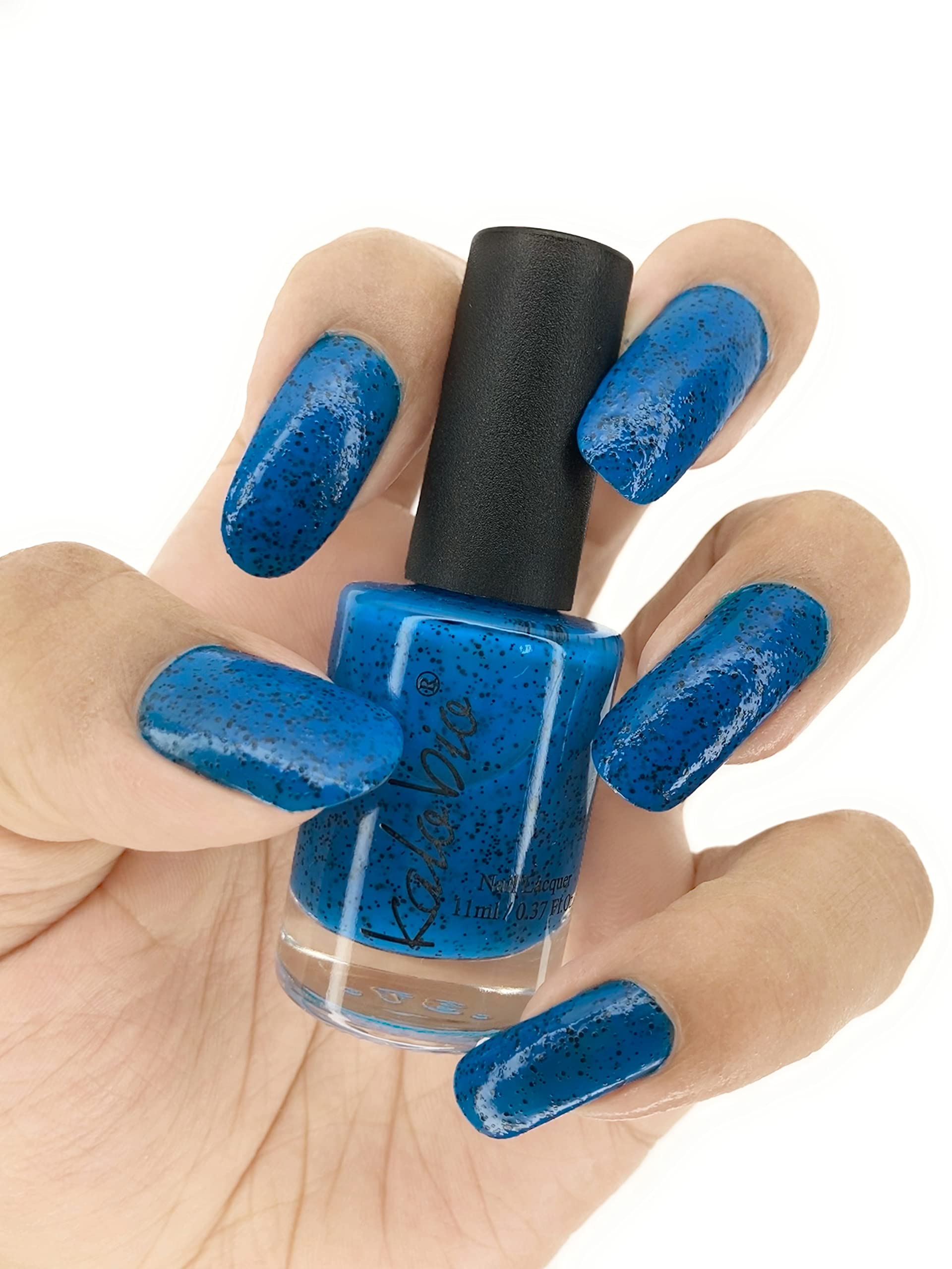 KALOBIO Cookie Crumble Nail Polish - Lapis Blue CC14 | Trendy Nail Art Design for Parties, Weddings & Special Occasions