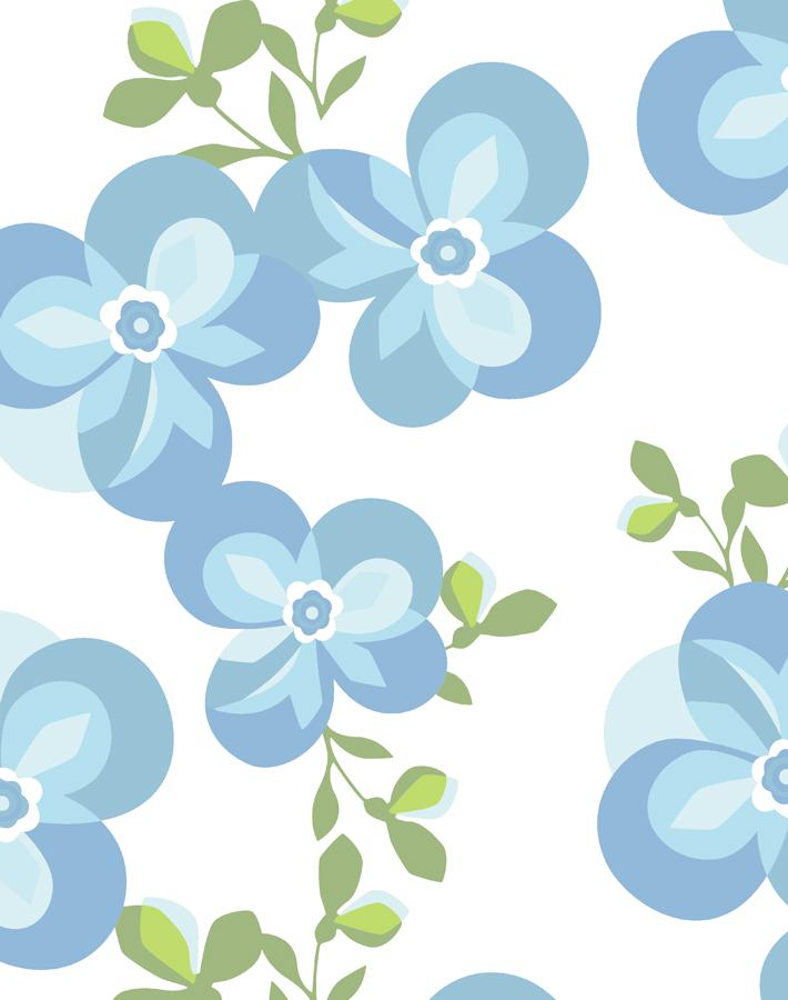 Cornflower Graphic Floral Wallpaper by Tea Collection - Perfect for Bedroom, Living Room & Nursery Decor