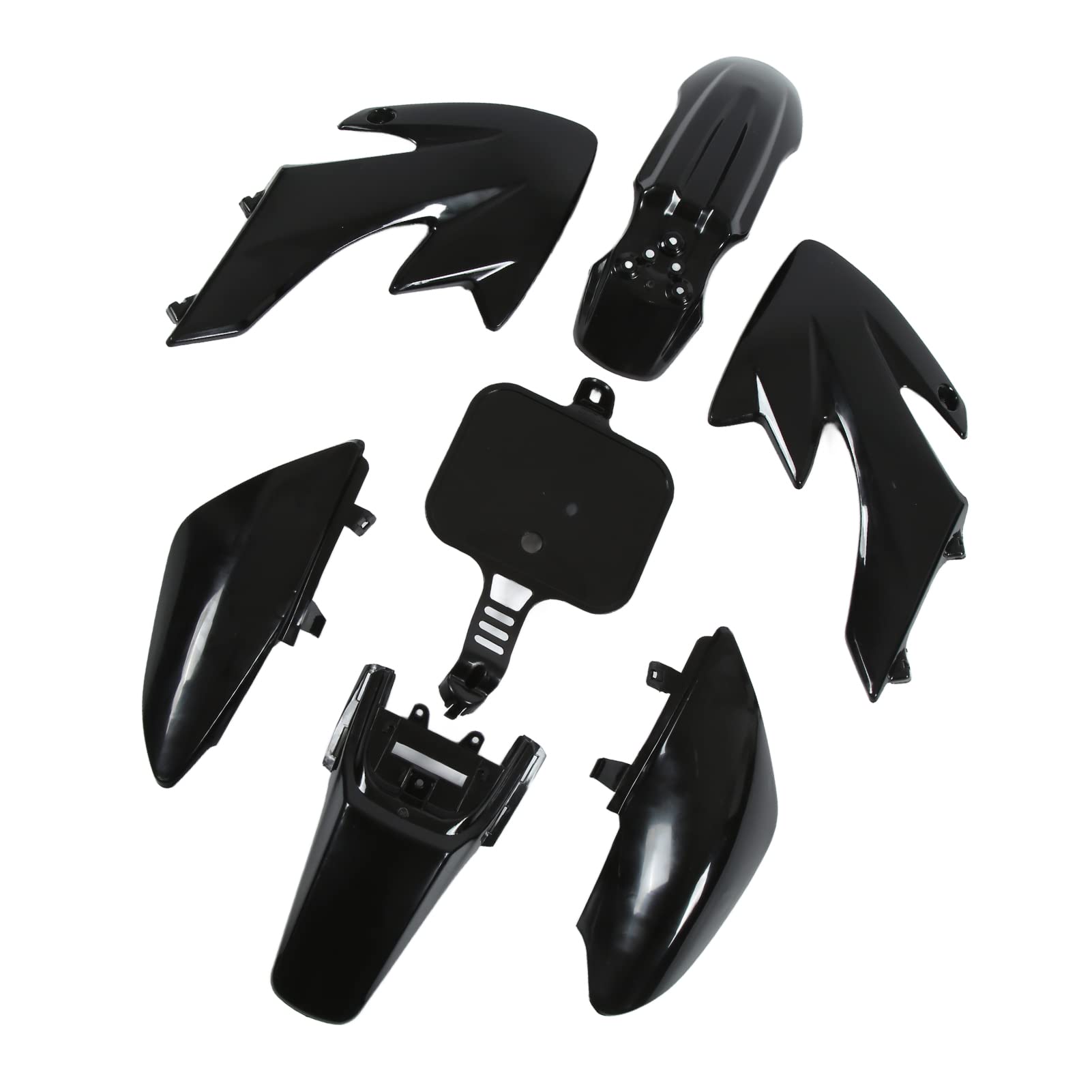 Black 7-Piece Motorcycle Fairing Body Kit - High-Quality Replacement for Sport Bikes | Perfect for Racing, Street Riding & Custom Builds