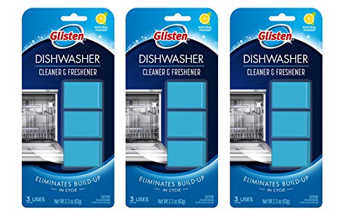 Glisten DT0312T Dishwasher Cleaner & Freshener Tablets - 9 Count (3 Pack) | Deep Clean & Deodorize Dishwasher | Eliminates Limescale & Odors | Perfect for Kitchen, Home & RV Use