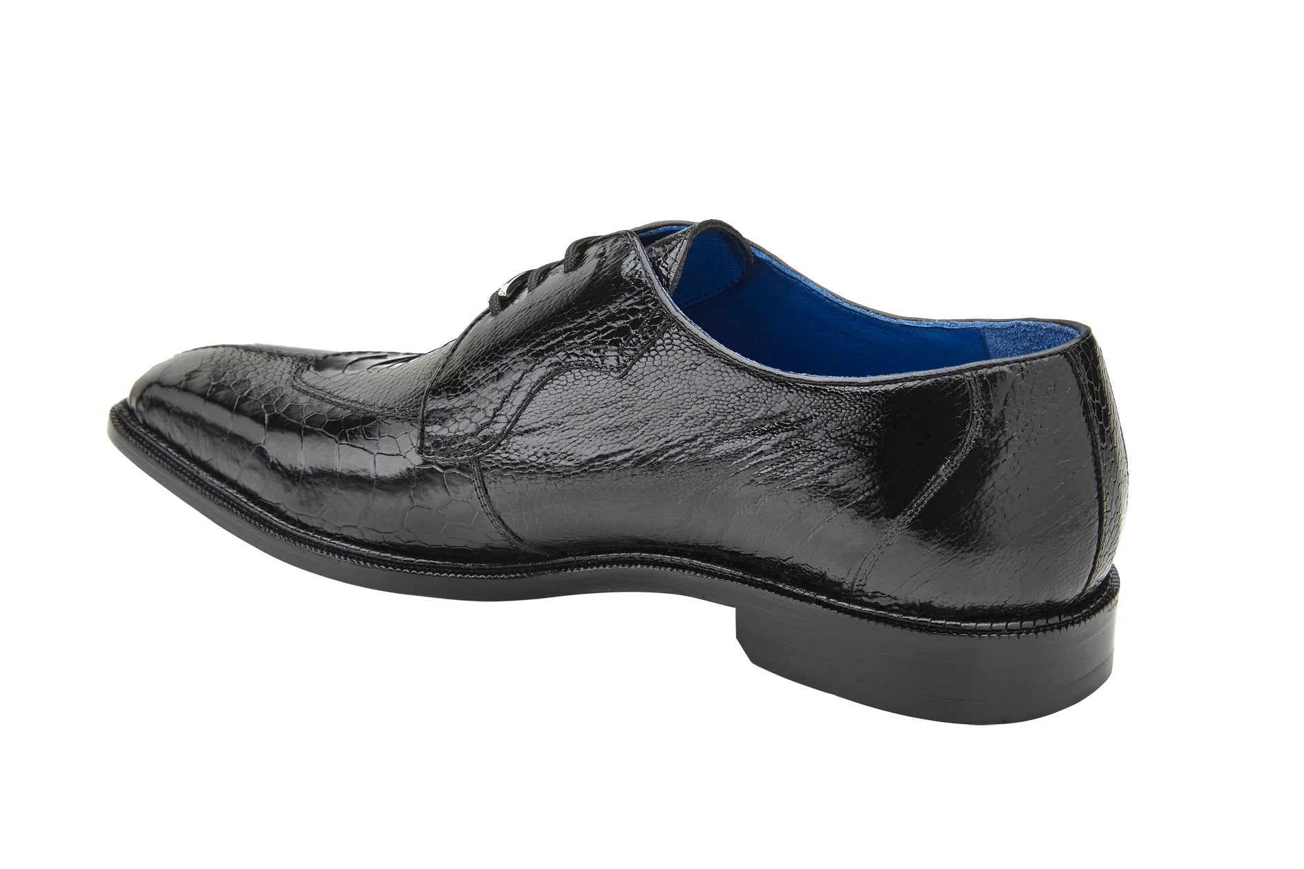 Belvedere Siena Genuine Ostrich Leather Dress Shoes for Men - Black 1463 | Premium Business & Formal Occasion Footwear