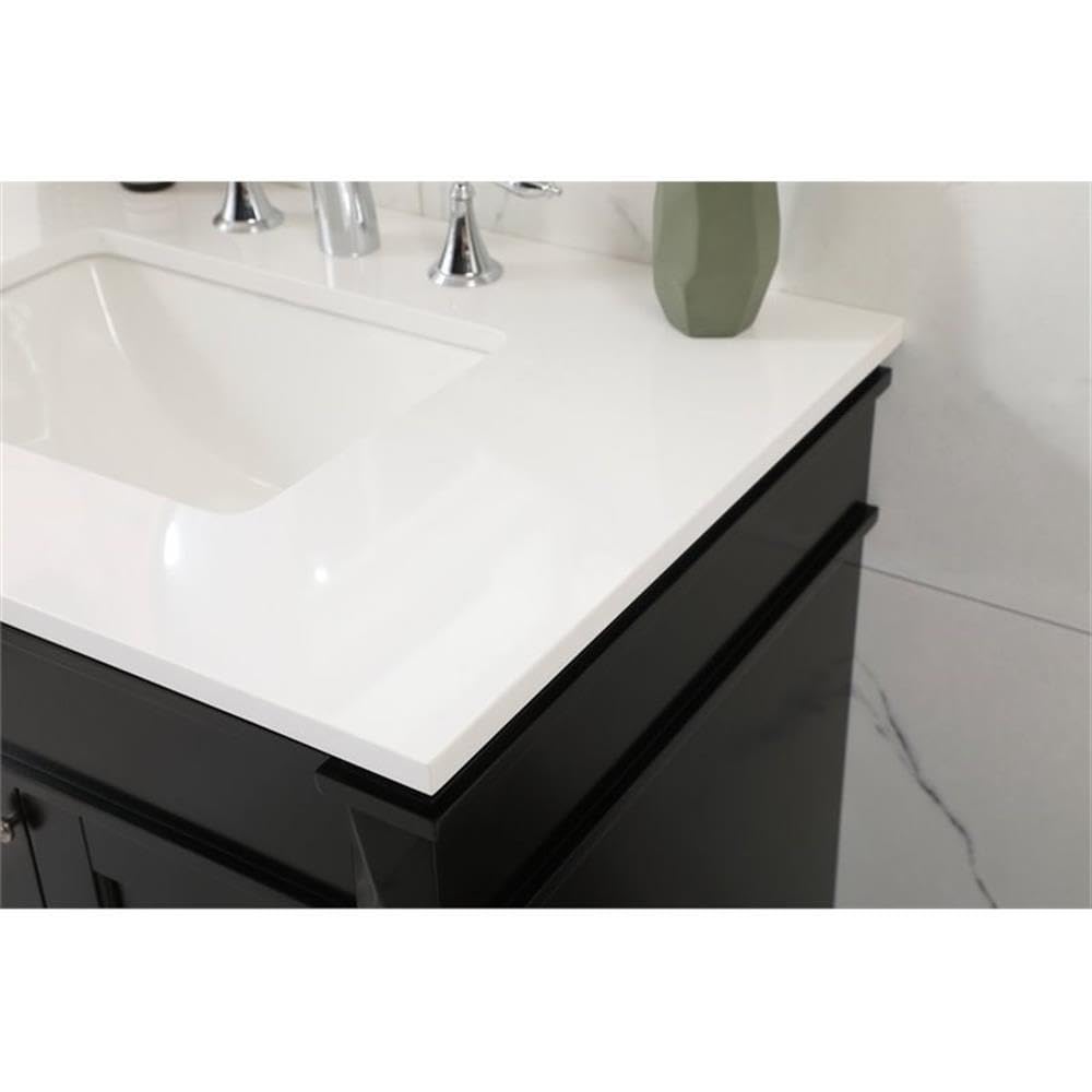 Modern 32-Inch Single Bathroom Vanity with Under Sink Storage Organizer - Elegant Black Decor for Bathroom & Powder Room Organization | Perfect for Small Spaces, Apartments, and Guest Bathrooms