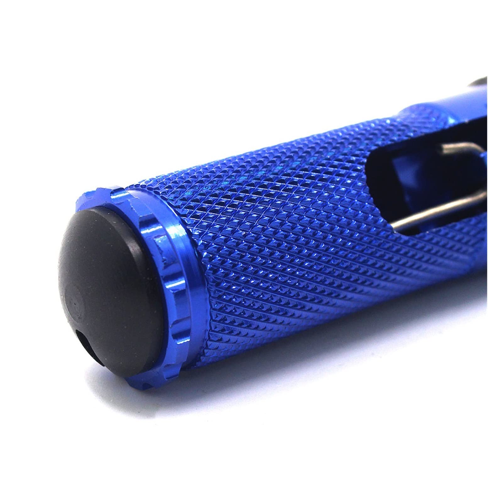 Universal Motorcycle Racing Folding Footpegs - CNC Replacement Footrests for Sport Bikes (Blue) - Durable Rear Pedals for Track Racing & Street Riding