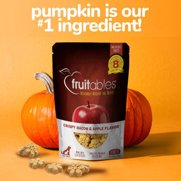 Fruitables Baked Crispy Bacon & Apple Dog Treats - Healthy Natural Snacks for Small & Large Dogs - Perfect for Training Rewards & Daily Treats