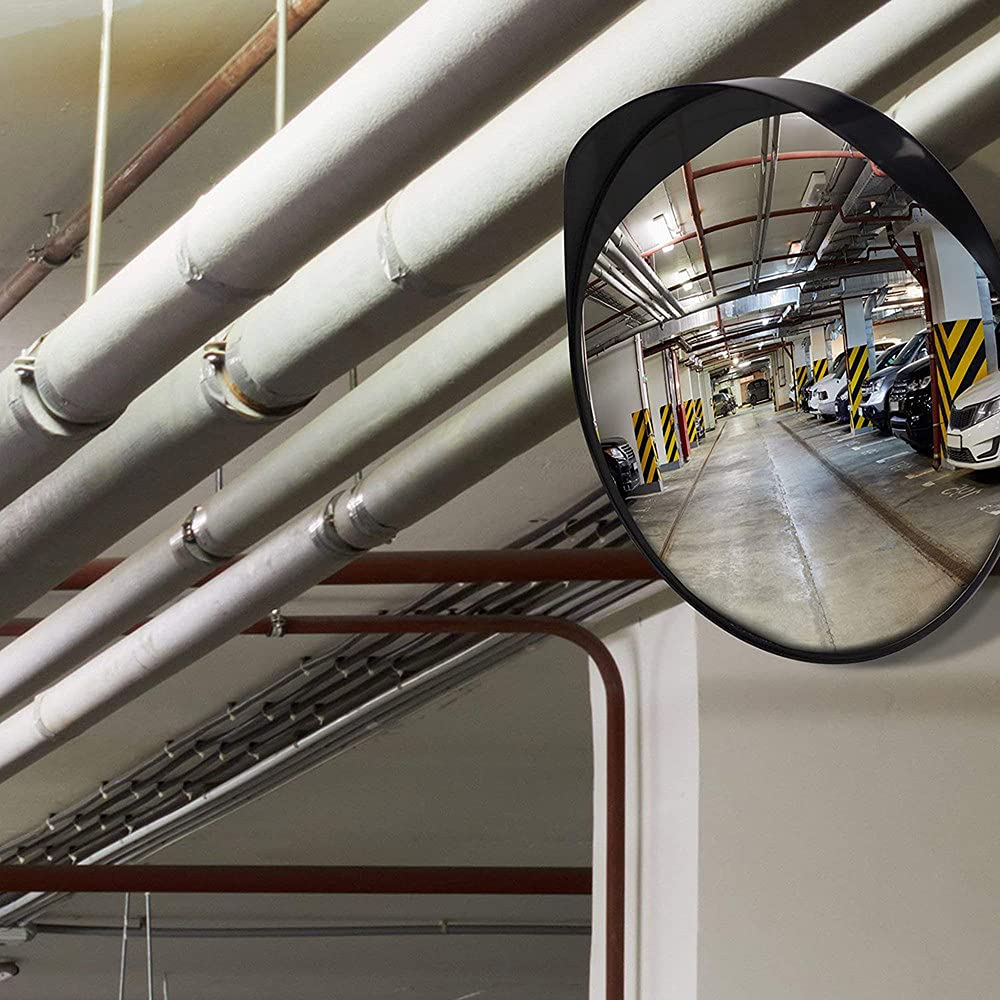 80cm/31.5in Adjustable Convex Safety Mirror - Wide-Angle Panoramic Traffic Mirror for Driveways, Garages, Warehouses, Shops & Offices - Eliminate Blind Spots & Improve Safety in Parking Areas, Intersections & Tight Spaces