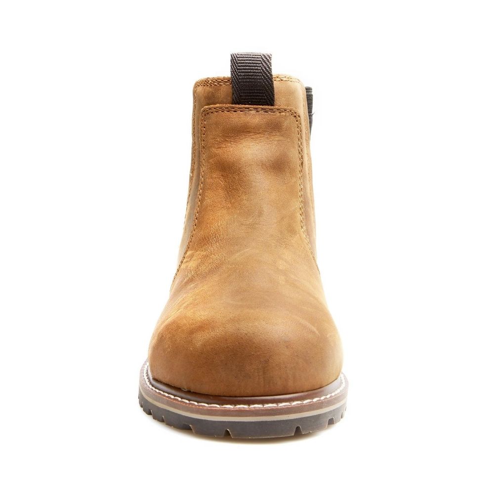 Kodiak Bralorne Chelsea Women's Composite Toe Pull On Work Boots - Slip Resistant, Comfortable & Durable Safety Shoes for Construction, Warehouse & Outdoor Work (Tan, KD0A4TDFBRN)