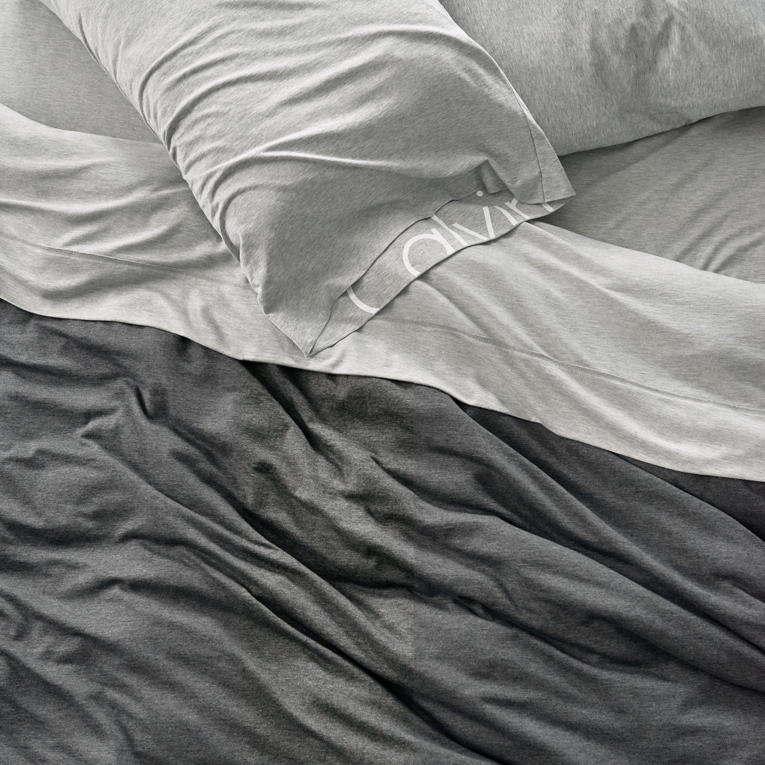Calvin Klein King Size Modern Cotton Modal Duvet Cover - 1 Piece Solid Charcoal, 170 GSM Soft Bedding for Luxury Bedroom & Hotel Use
