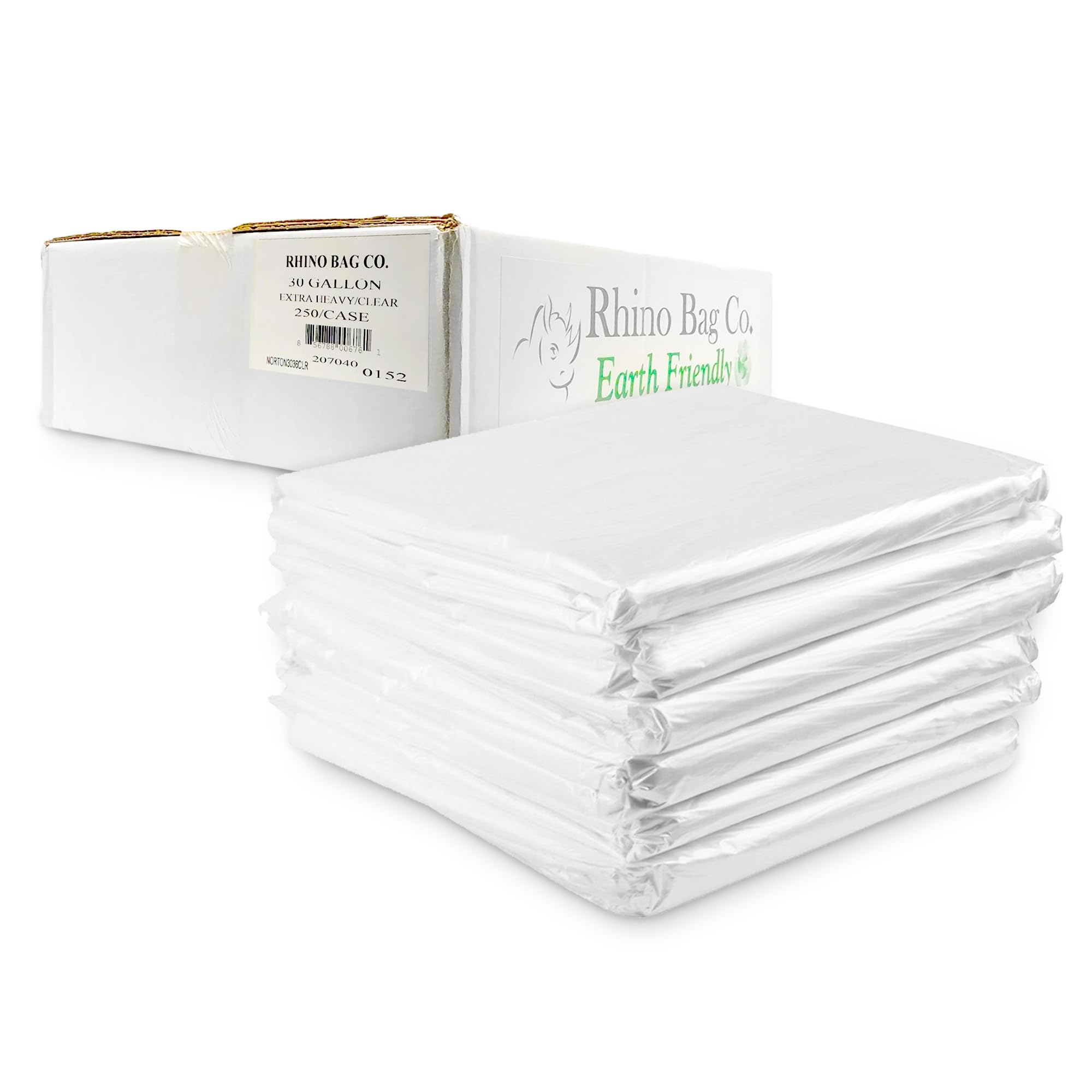 Rhino Heavy Duty 30 Gallon Clear Plastic Storage Bags - Waterproof, Reusable Jumbo Size for Clothes, Comforters, Bedding & Travel Supplies - Perfect for Packing, Moving & Home Organization