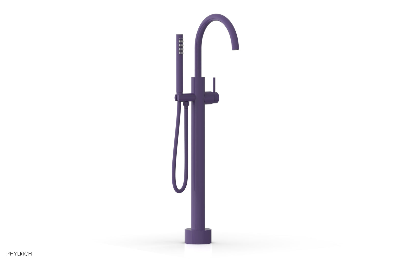 BASIC II Low Floor Mount Tub Filler with Lever Handle & Hand Shower - 230 45 03 - Perfect for Modern Bathroom Renovations and Spa-Like Shower Experiences
