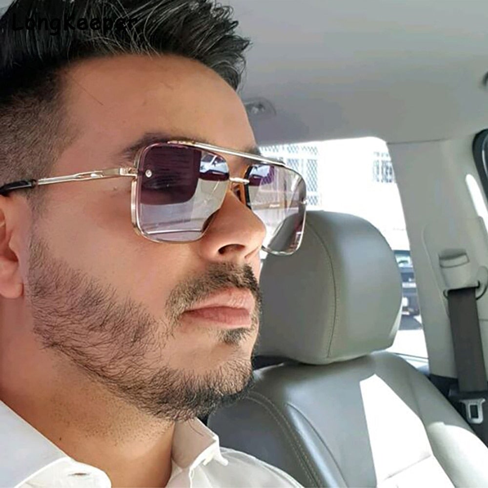 Cool Men's Driving Sunglasses - UV Protection Polarized Gradient Brown Lenses for Summer Style | Perfect for Road Trips, Beach & Outdoor Activities