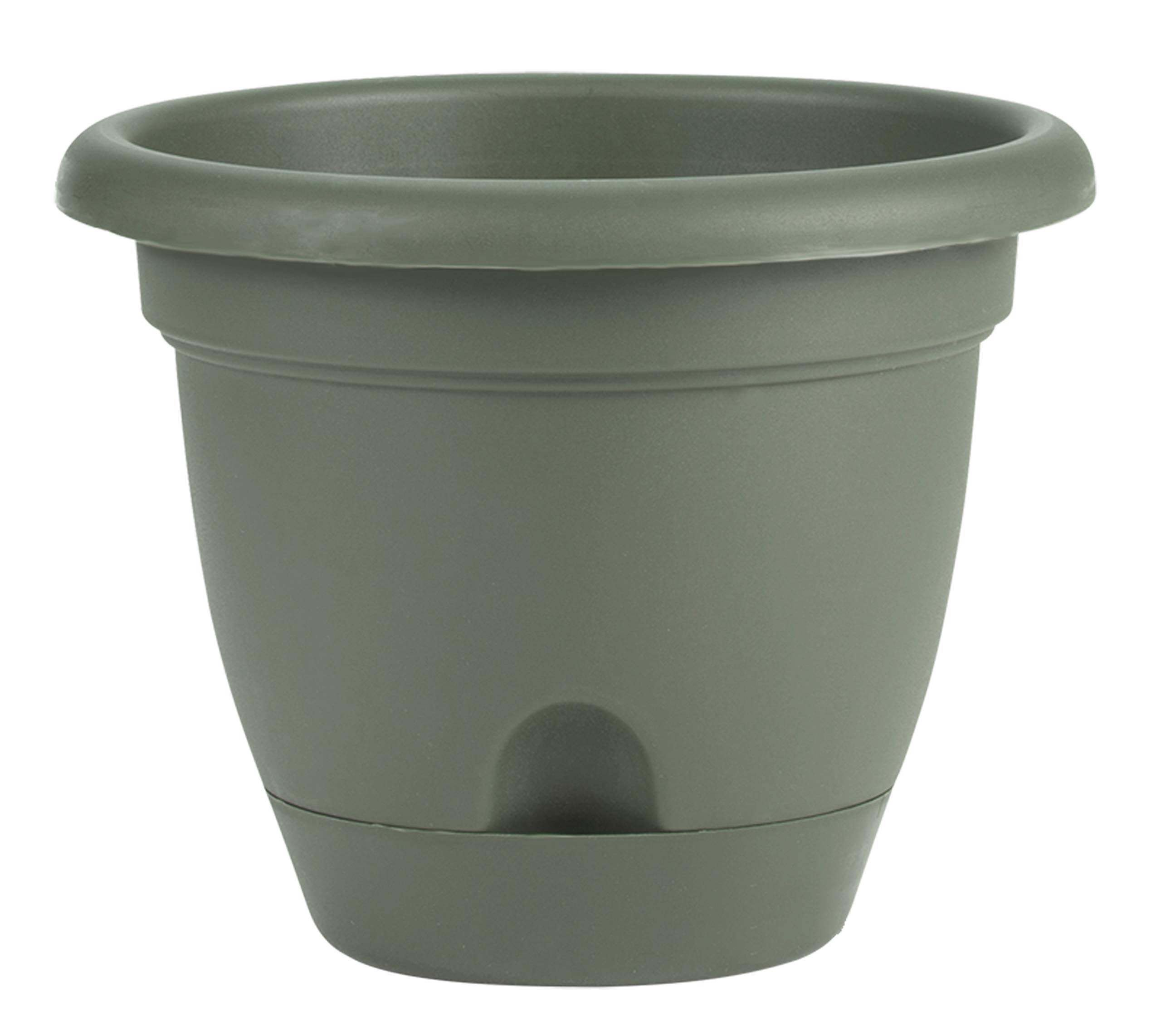 Bloem 010034 LP0842 Lucca Planter 8-Inch Indoor/Outdoor Flower Pot - Modern Living Green Decorative Planter for Home Garden, Patio, and Office Decor
