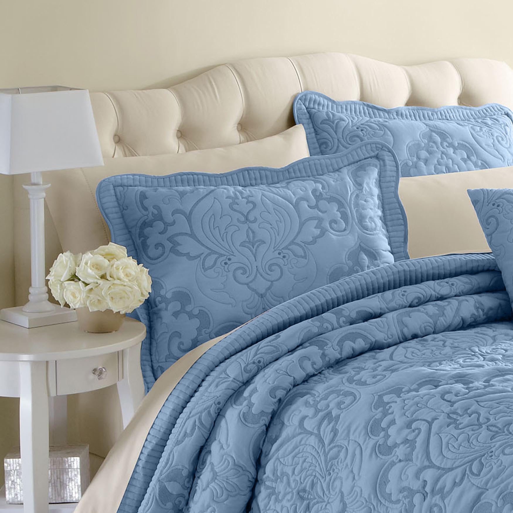 BrylaneHome Amelia Sham King Size Pillowcase - Pale Rose Pink Bedding for Luxury Comfort | Perfect for Master Bedroom, Guest Room & Hotel Decor