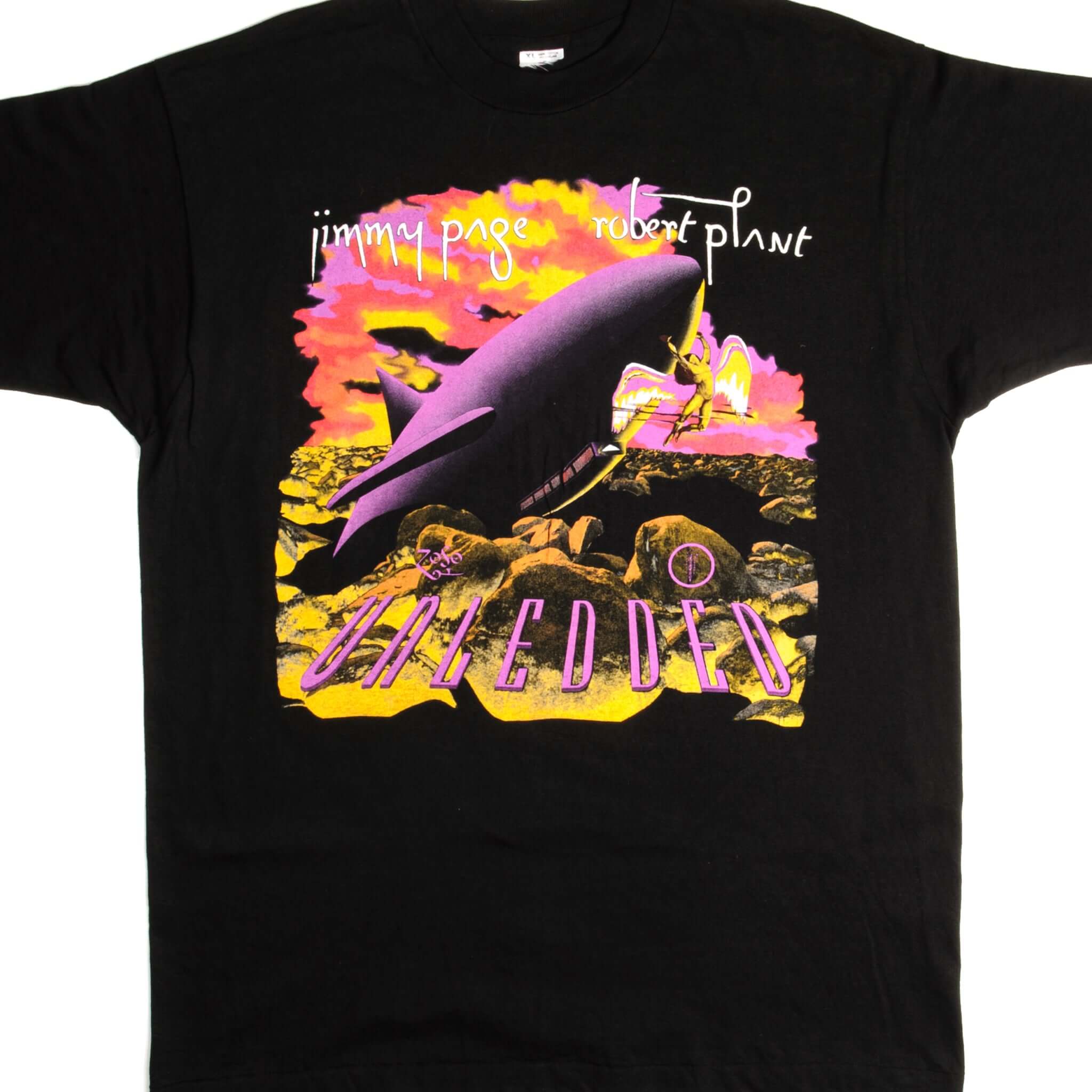 Vintage Jimmy Page Robert Plant No Quarter Led Zeppelin Unledded T-Shirt 1995 XL - Classic Rock Band Tee for Concerts & Casual Wear