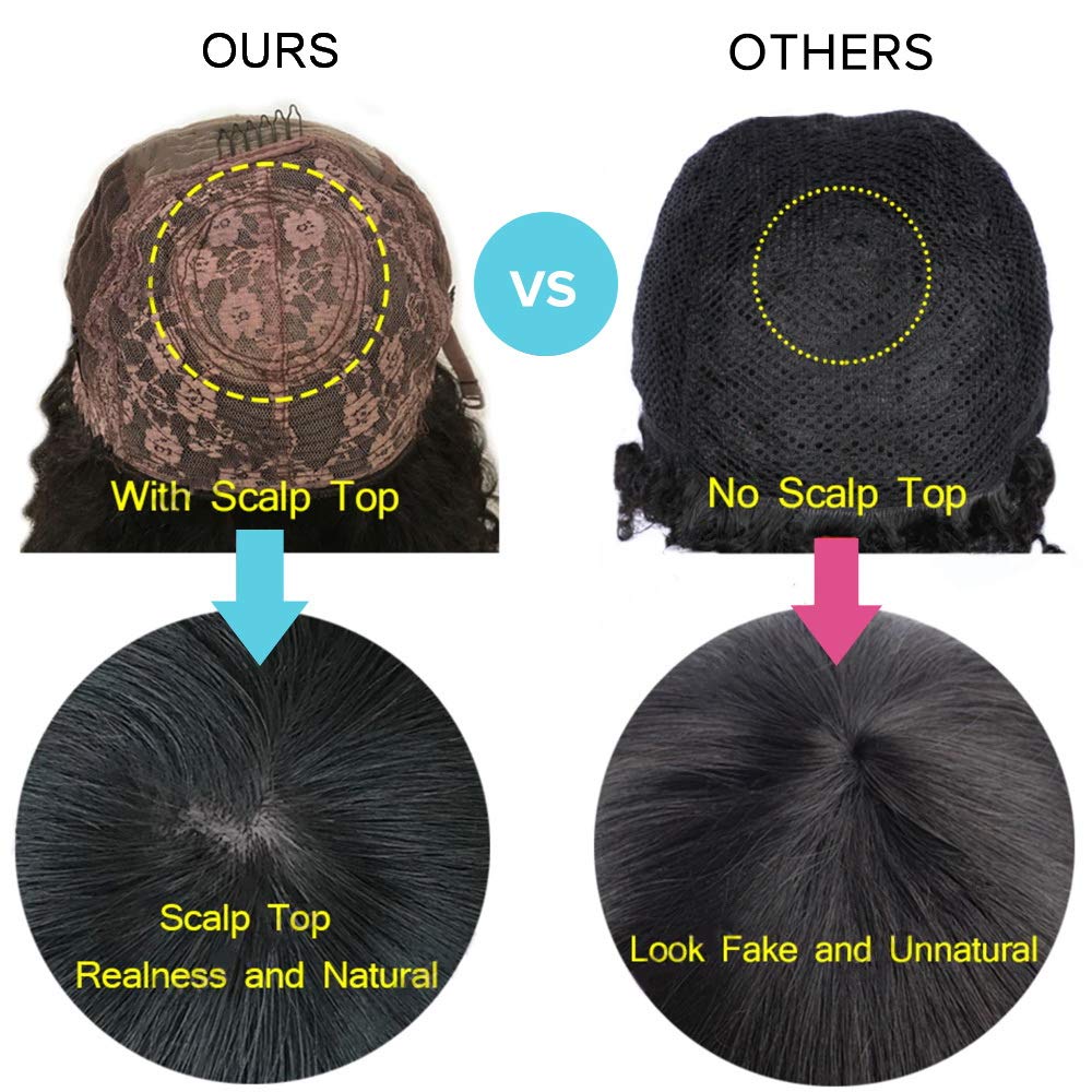 Kinky Curly Glueless Lace Front Human Hair Wig with Bangs - 3C 4A Coily Brazilian Remy Hair - 150% Density Full Machine Made - Perfect for Daily Wear, Cosplay & Special Occasions
