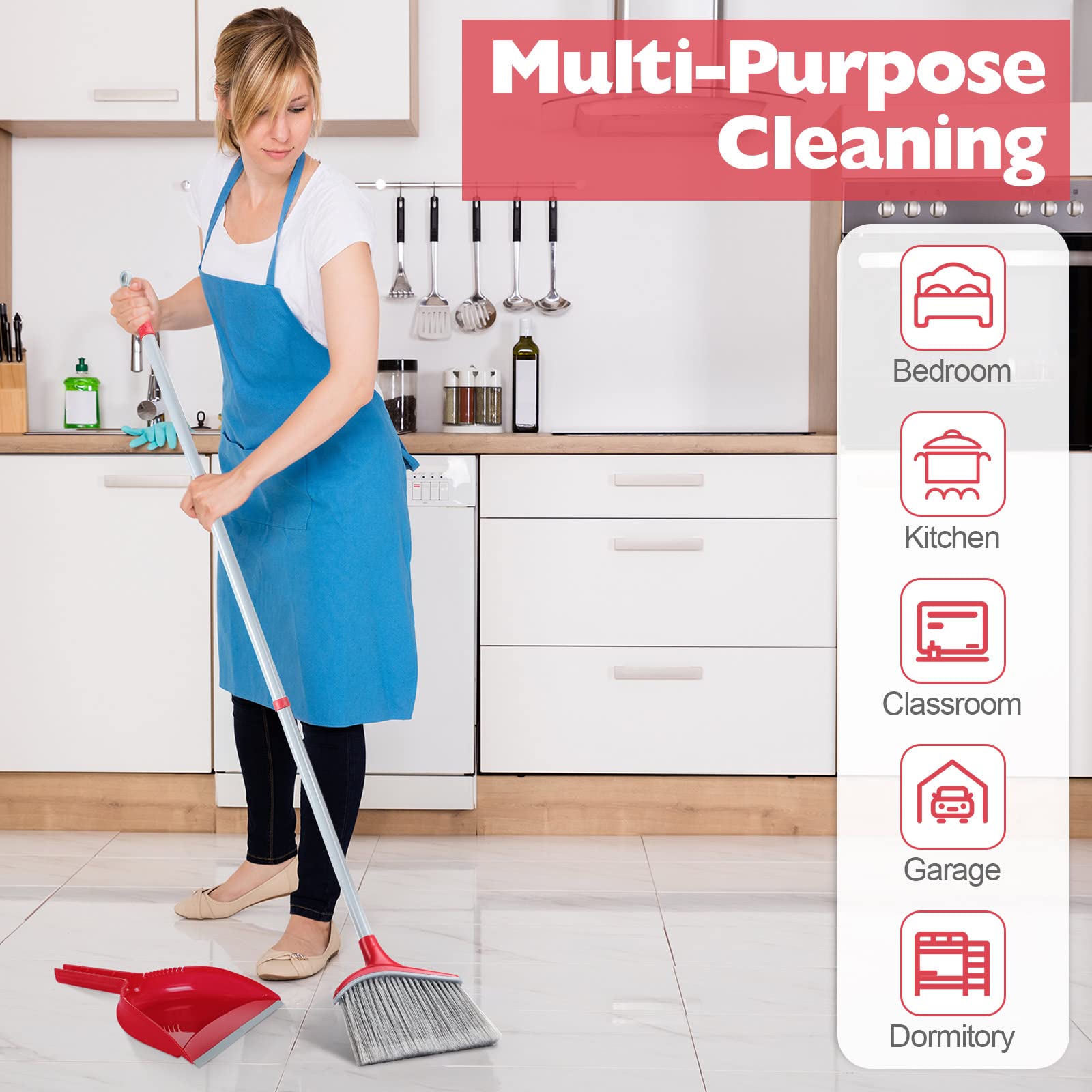 Meanplan 4-Piece Angle Broom & Dustpan Set - 54