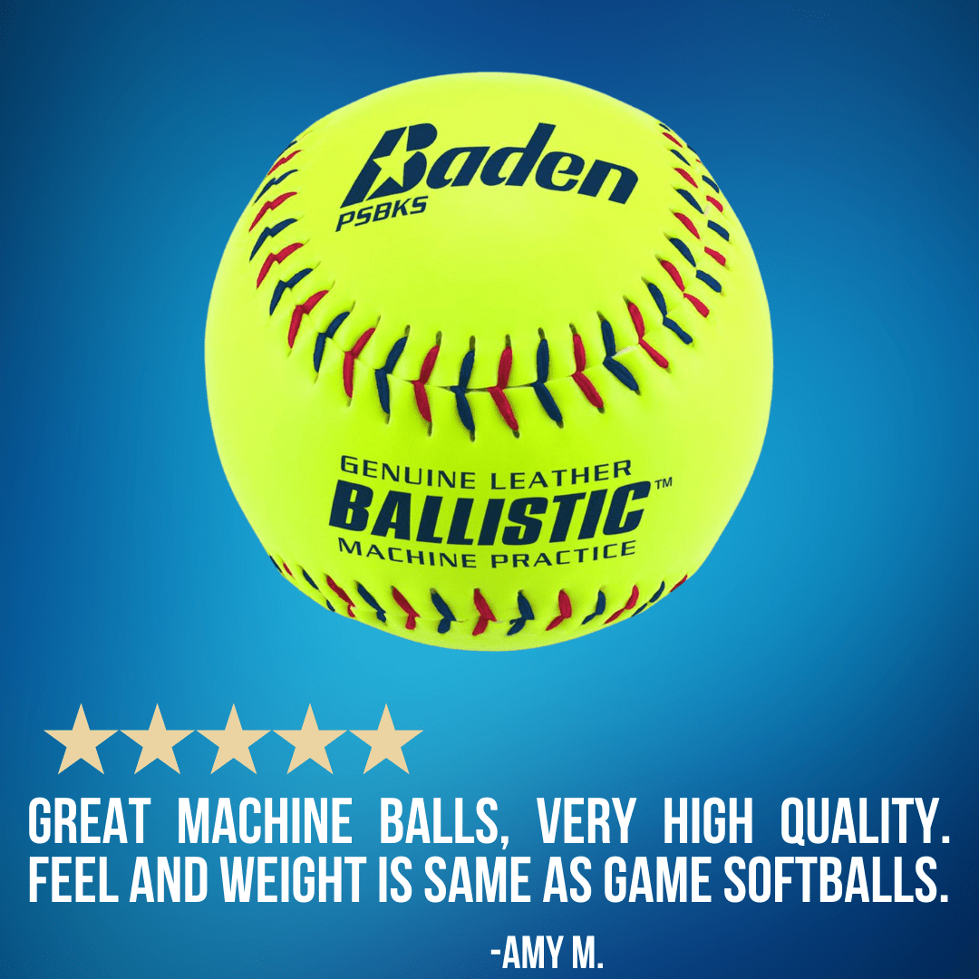 Ballistic Pitching Machine Softballs - 12 Pack | Durable Practice Softballs for Baseball & Softball Training | Perfect for Pitching Machines, Team Practices & Backyard Drills