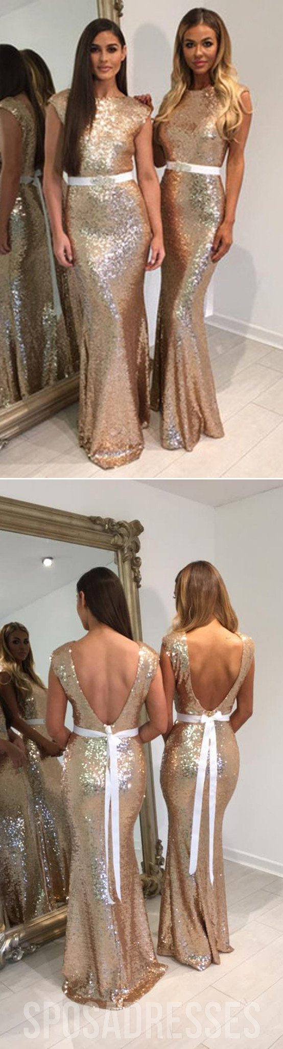 Elegant Sequin Mermaid Bridesmaid Dresses for Weddings - Shimmering Long Formal Gowns for Prom, Evening Parties & Special Occasions