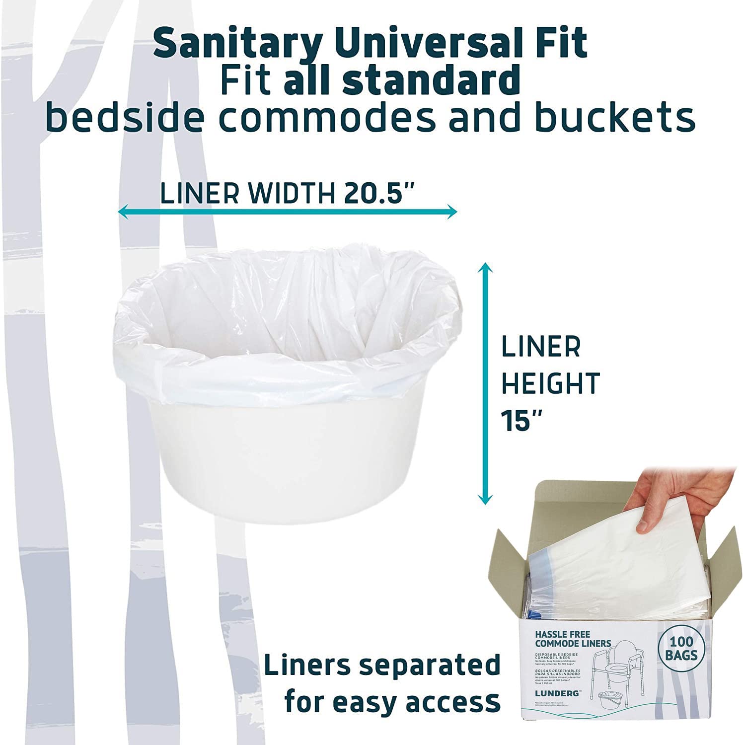 100 Disposable Commode Liners + 250 Super Absorbent Pads - Universal Fit Adult Bedside Commode Chair Liners with Pads for Portable Toilets & Home Care - Ideal for Elderly, Post-Surgery & Incontinence Needs