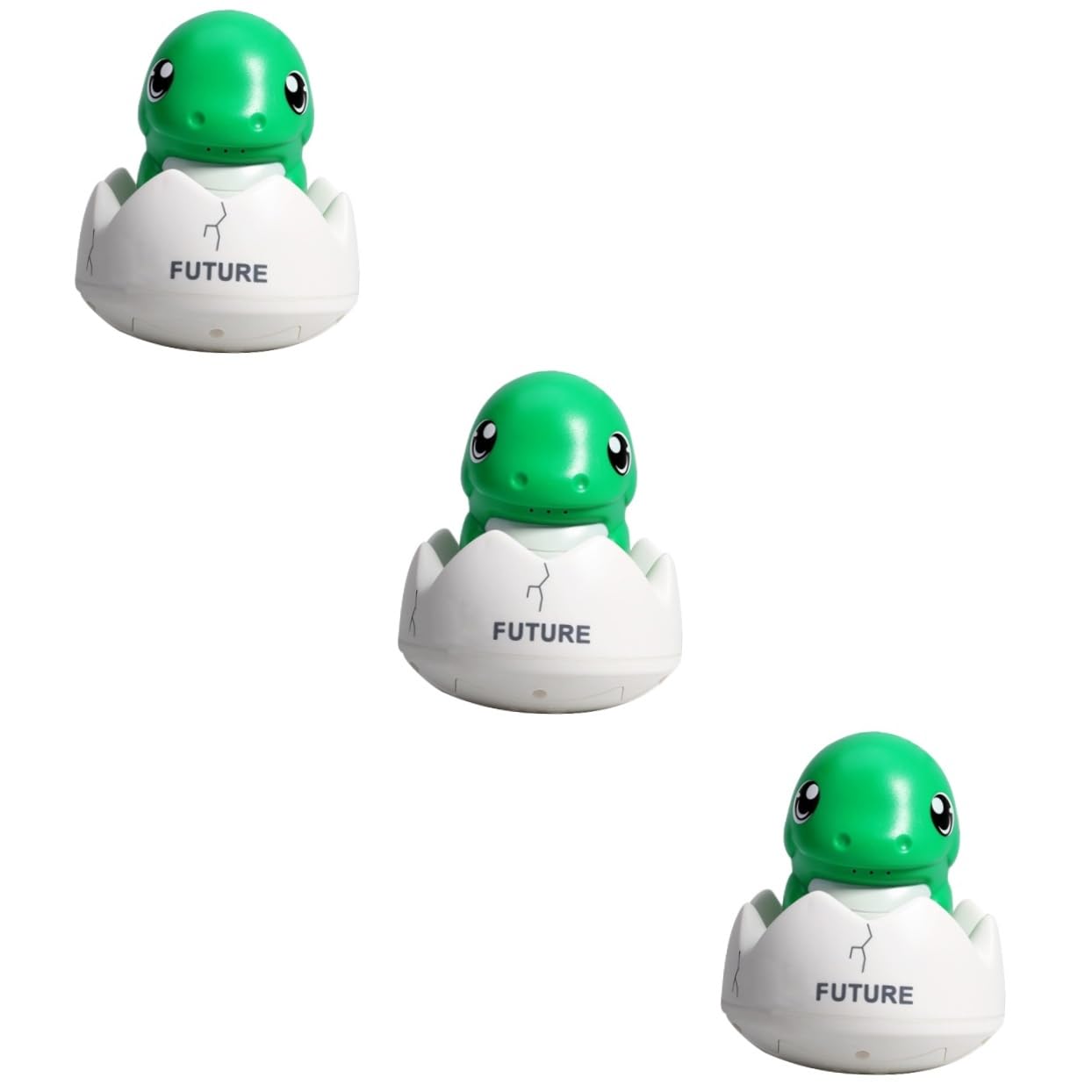 HEMOTON 3-Piece Dinosaur Bath Toys Set with 1200mAh Battery - Waterproof Green Rubber Bathtub Toys for Kids, Perfect for Bath Time Fun & Sensory Play