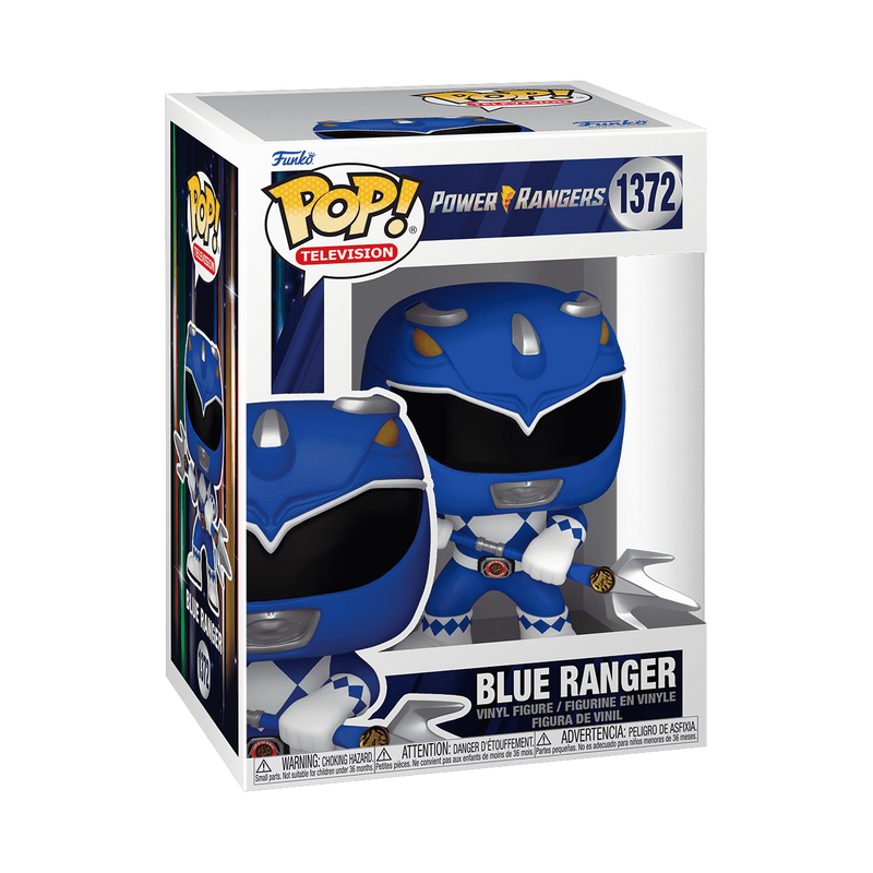 Blue Ranger Funko Pop! Power Rangers 30th Anniversary Vinyl Figure #1372 with Protector Case - Collectible Toy for Fans, Display Shelf & Office Decor