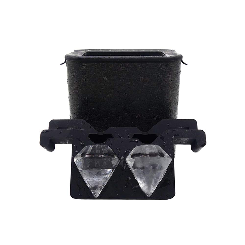 Premium Crystal Clear Ice Cube Maker - Large Diamond Ice Cube Mold for Whiskey, Cocktails & Drinks - Makes 2 Clear Ice Cubes - Perfect Gift for Friends & Family - Ideal for Home Bars, Parties & Special Occasions