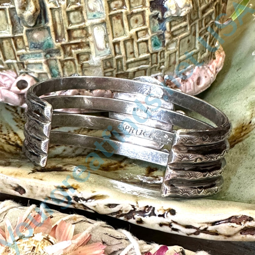 Sterling Silver Turquoise Raindrop Bracelet - Authentic Navajo Jewelry by Sonny Spruce (1999) - Perfect for Boho Fashion & Southwest Style Accessories