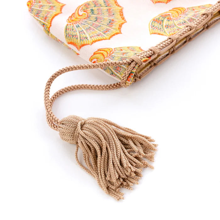 Nishijin Woven Small Drawstring Shell Pouch - Handmade in Kyoto, Japan | Traditional Japanese Craft Purse for Coins, Jewelry & Travel Essentials