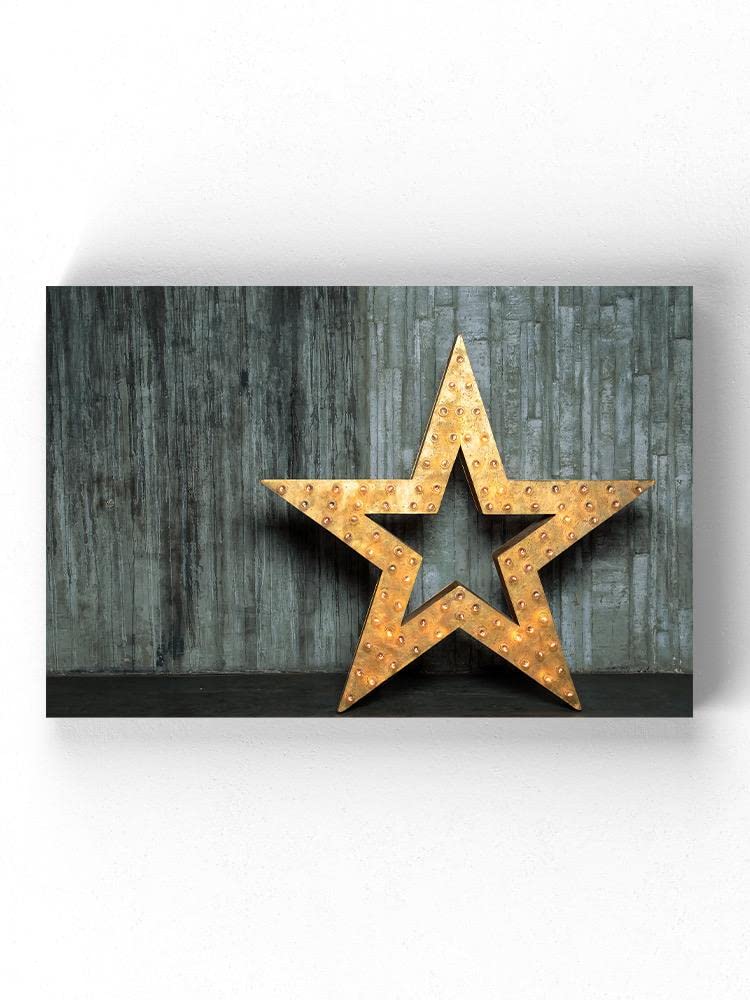 Big Star with Lights Wrapped Canvas Wall Art - Modern LED Light Up Home Decor for Living Room, Bedroom, Nursery | Perfect for Christmas, Parties & Romantic Ambiance