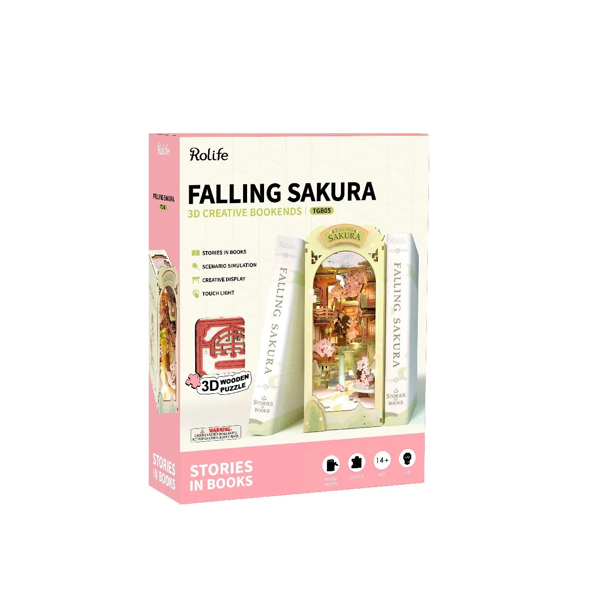 DIY Book Nook Kit - 3D Miniature Falling Sakura Cherry Blossom Bookshelf Insert for Home Decor, Gifts & Relaxation | Perfect for Book Lovers, Meditation Spaces & Japanese Culture Enthusiasts