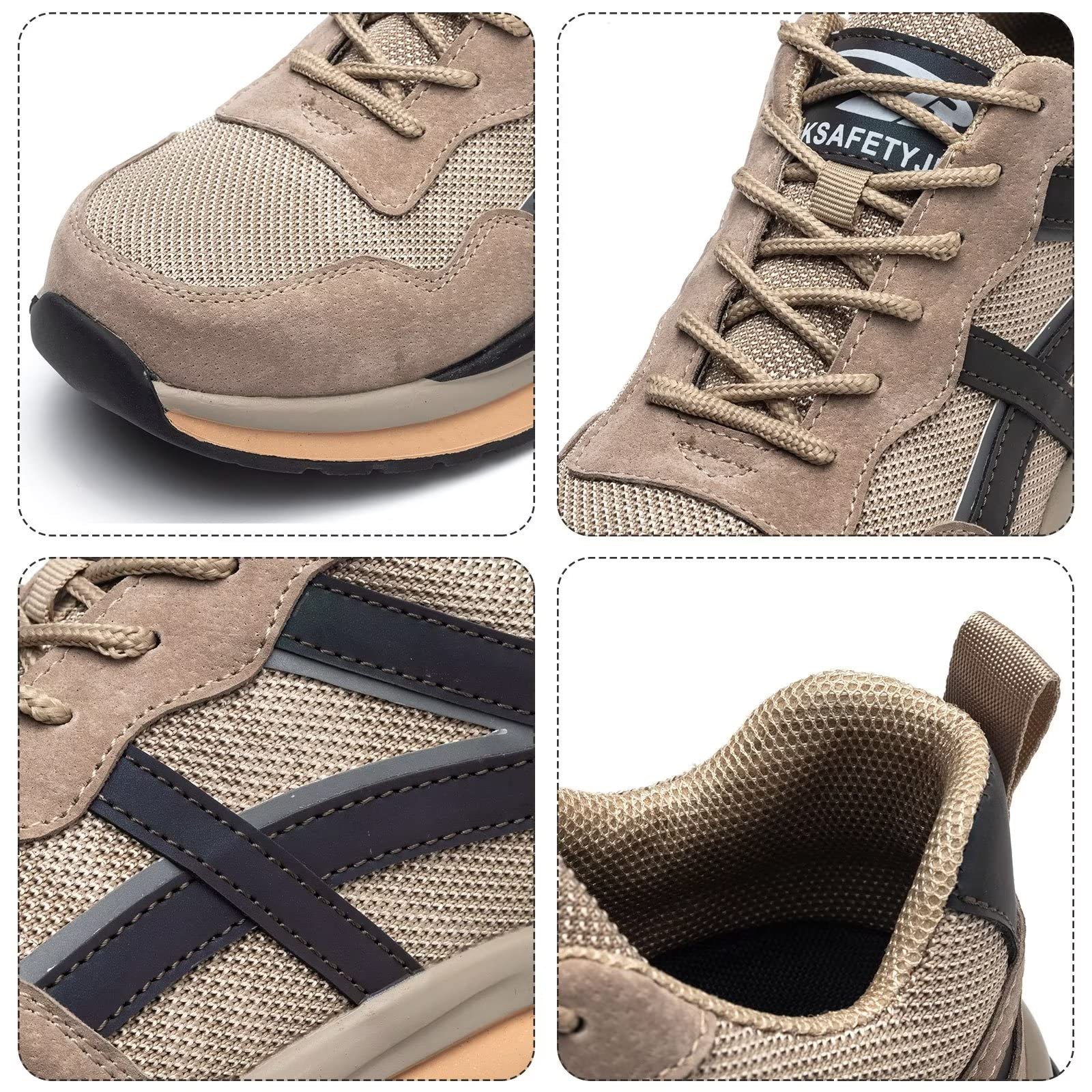 Men's Steel Toe Work Shoes - Lightweight & Breathable for Construction & Industrial Use