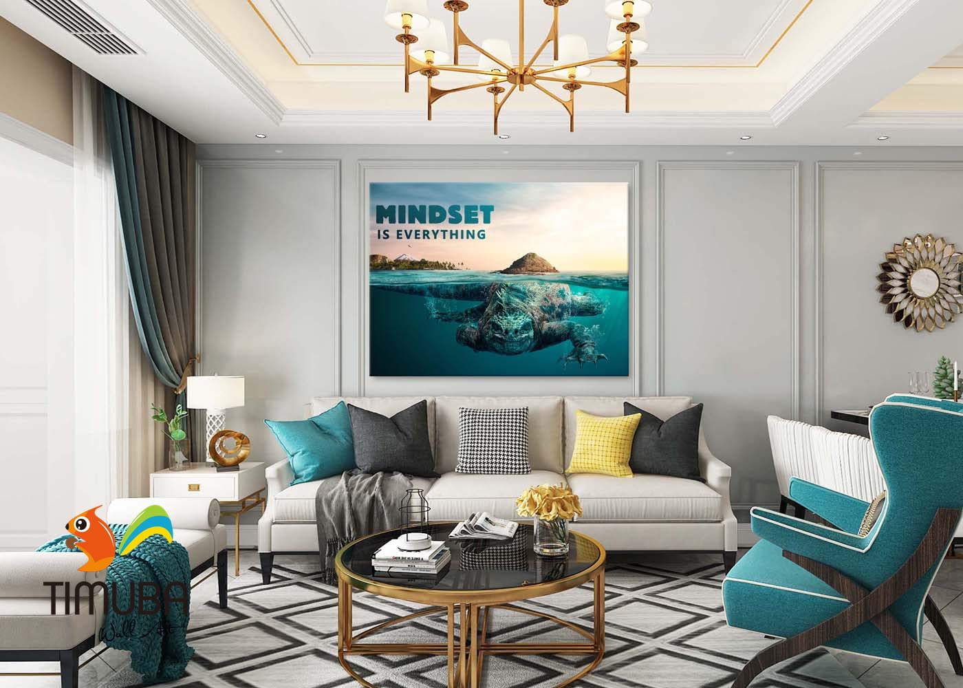 Motivational Canvas Wall Art for Office & Home - Inspirational Mindset Quotes Framed Print (32x48 Inches) - Perfect for Office Decor, Gym Wall Art & Living Room Motivation