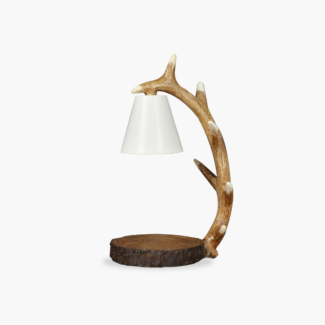 Nordic Antler Table Lamp - Modern Rustic Bedroom & Living Room Decor - Handcrafted Wooden Deer Horn Nightstand Light for Cozy Home Ambience