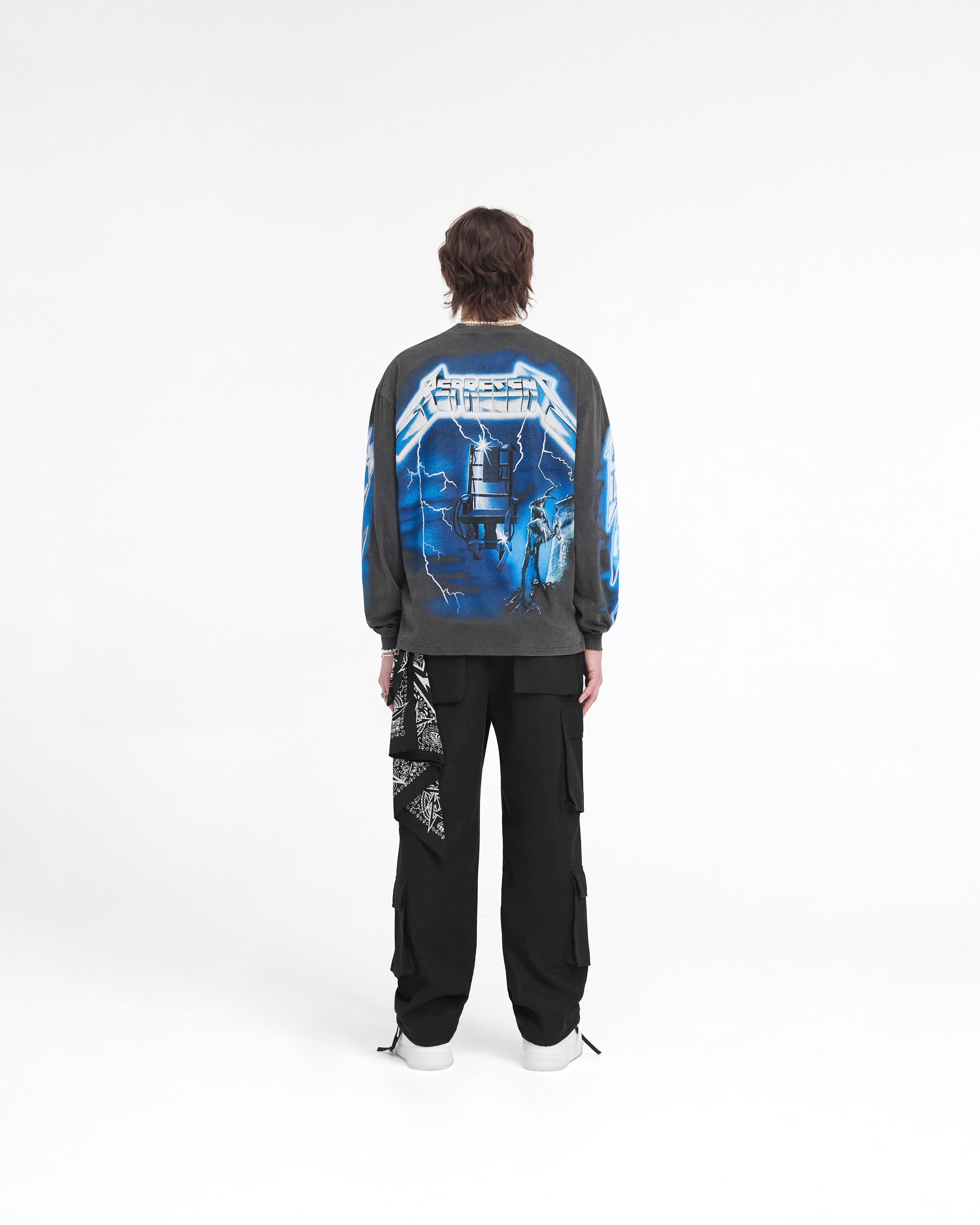 Vintage Grey Metallica Ride The Lightning Long Sleeve T-Shirt | Represent Band Merch | Rock Music Fan Gift & Concert Outfit