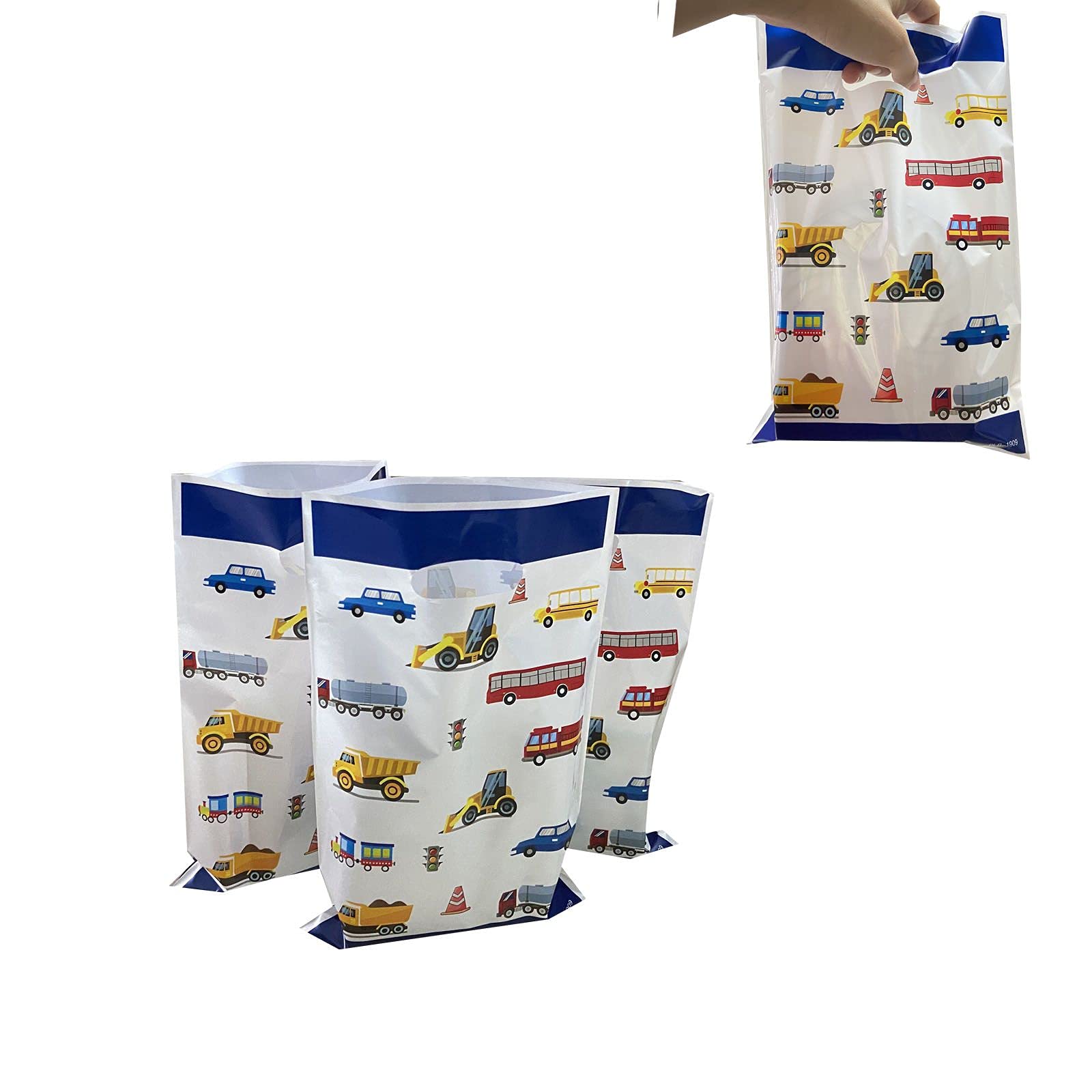30PCS Construction Theme Gift Bags for Kids - Truck Car Goodie Bags with Treats for Birthday Parties, Baby Showers & Construction Themed Events - Perfect for Candy, Favors & Party Decorations