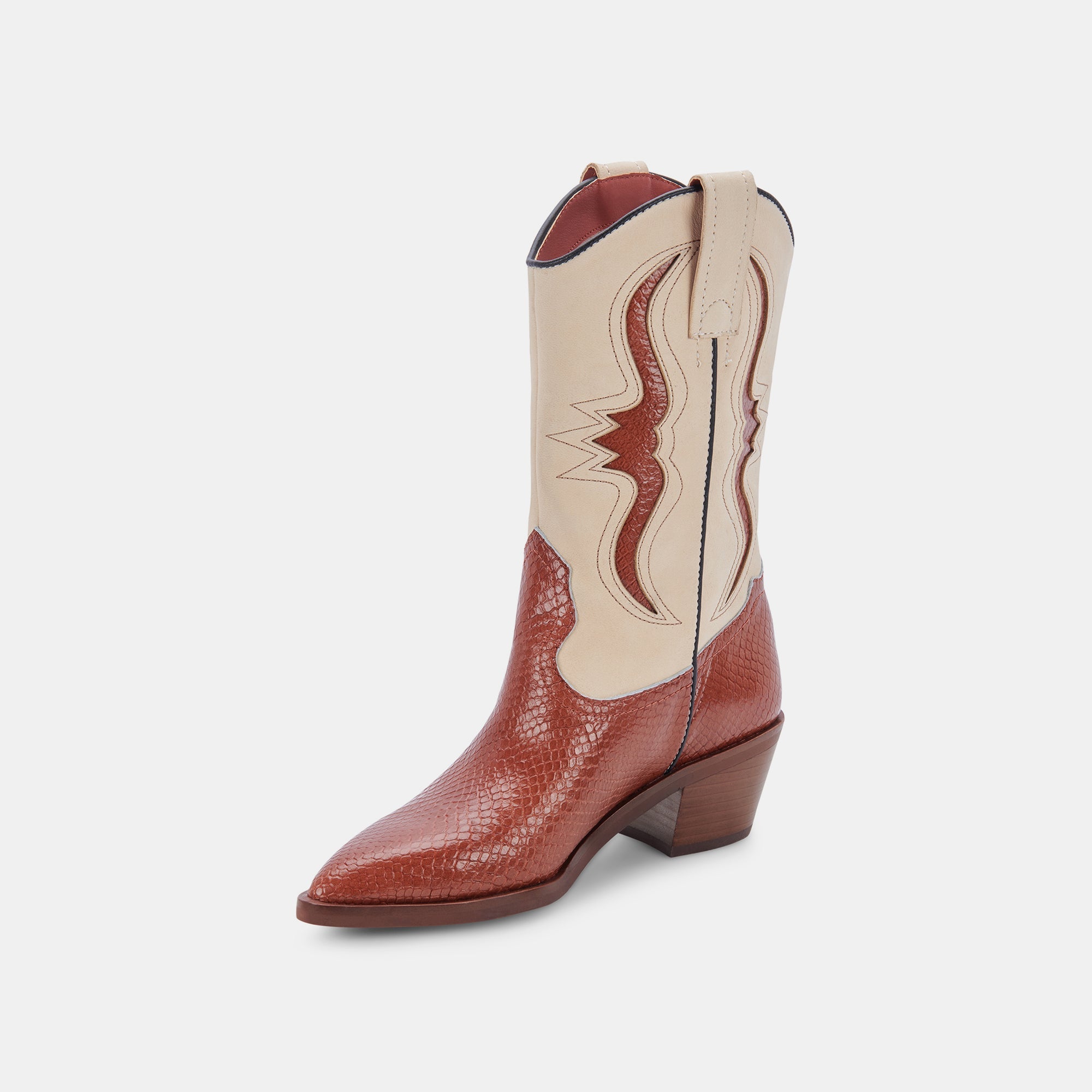 SUZZY BOOTS Brown Embossed Leather Ankle Boots for Women - Stylish & Comfortable Footwear for Fall, Winter & Casual Outings