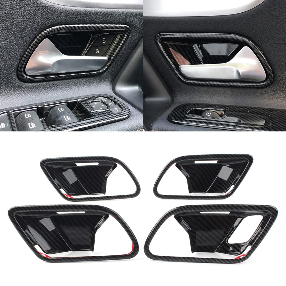 Carbon Fiber Look Door Pull Handle & Support Bracket for Mercedes-Benz A-Class W177 (2019) - Interior Door Panel Upgrade for Enhanced Grip & Luxury Style | Perfect for Car Enthusiasts & DIY Auto Modifications