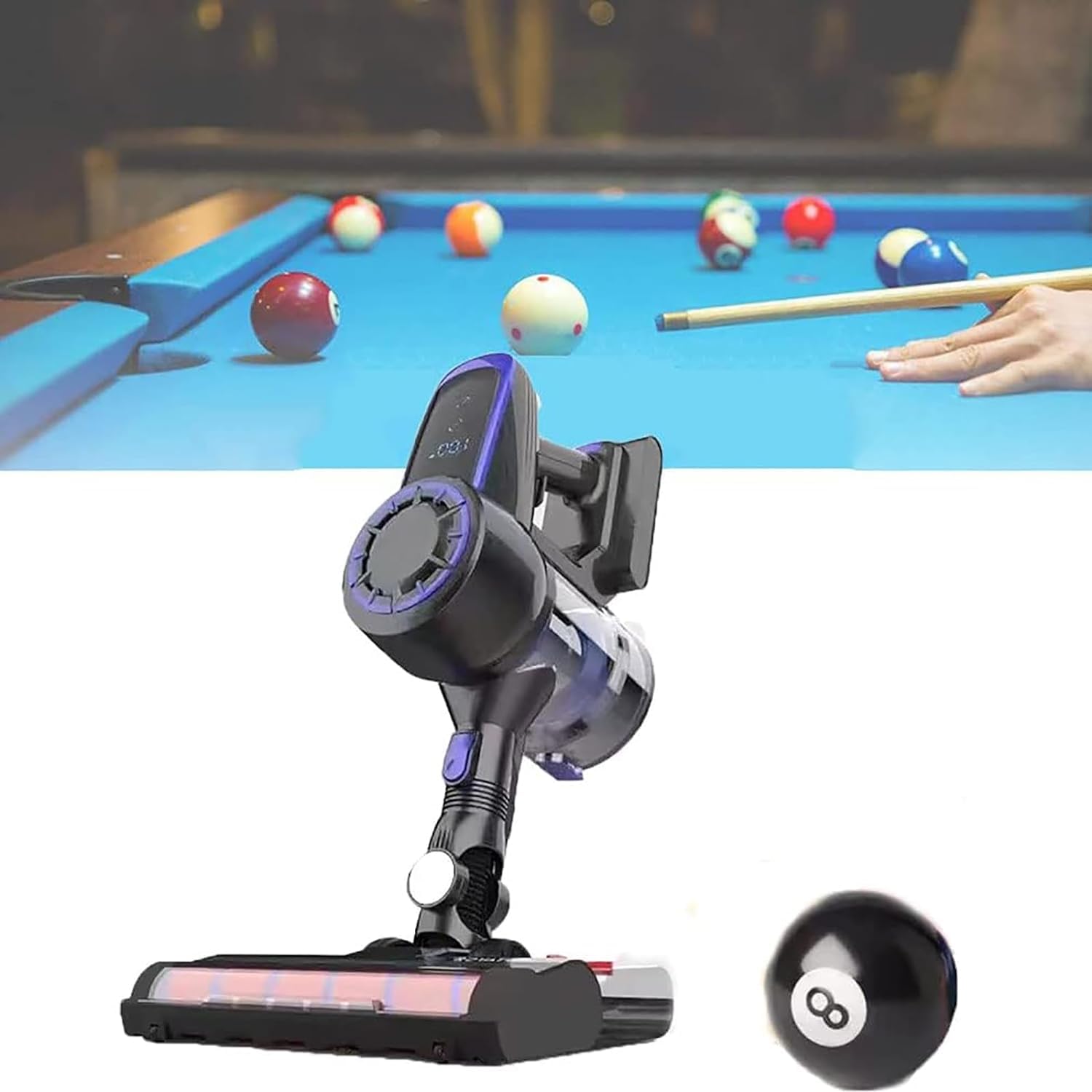 22KPA Cordless Billiard Table Cloth Vacuum Cleaner & Brush Kit - Powerful Pool Table Maintenance Tool for Home Game Rooms & Billiard Halls - Perfect for Cleaning Felt, Removing Dust & Chalk Residue