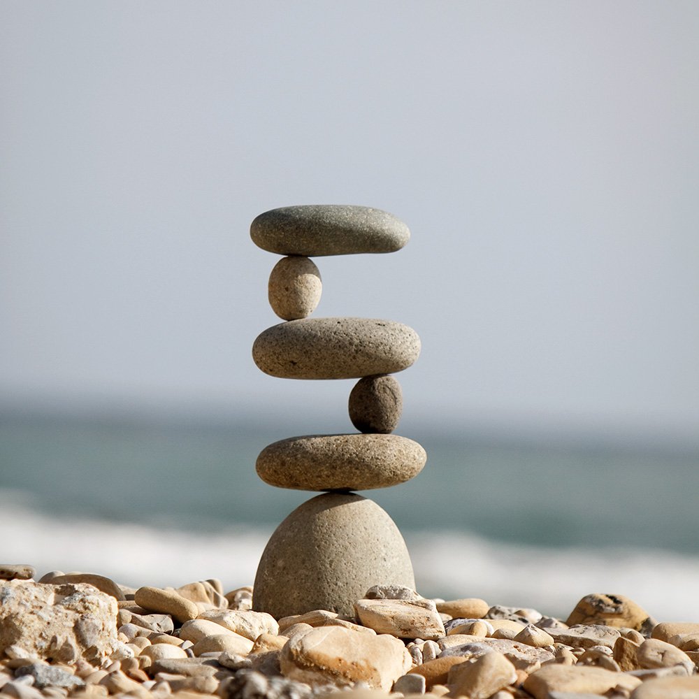 Garden Age Supply Medium Side by Side Rock Cairn Sculpture - Outdoor Garden Decor, Zen Rock Stacking Art for Landscaping & Patio