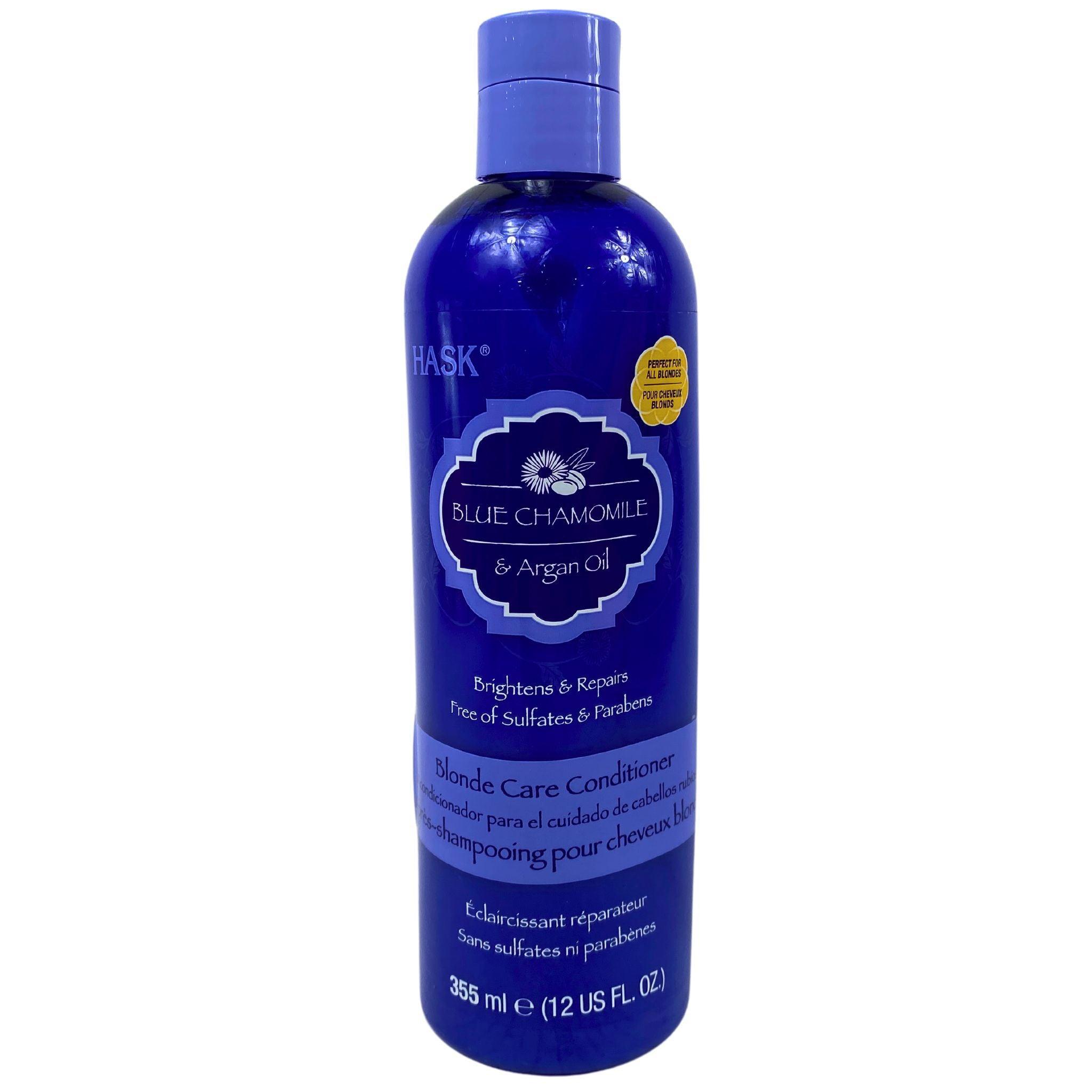 Hask Blue Chamomile & Argan Oil Blonde Hair Conditioner - 12 oz (Pack of 50) | Sulfate-Free, Paraben-Free for Color-Treated & Damaged Hair | Salon Quality Deep Conditioning Treatment for Blonde, Bleached & Highlighted Hair