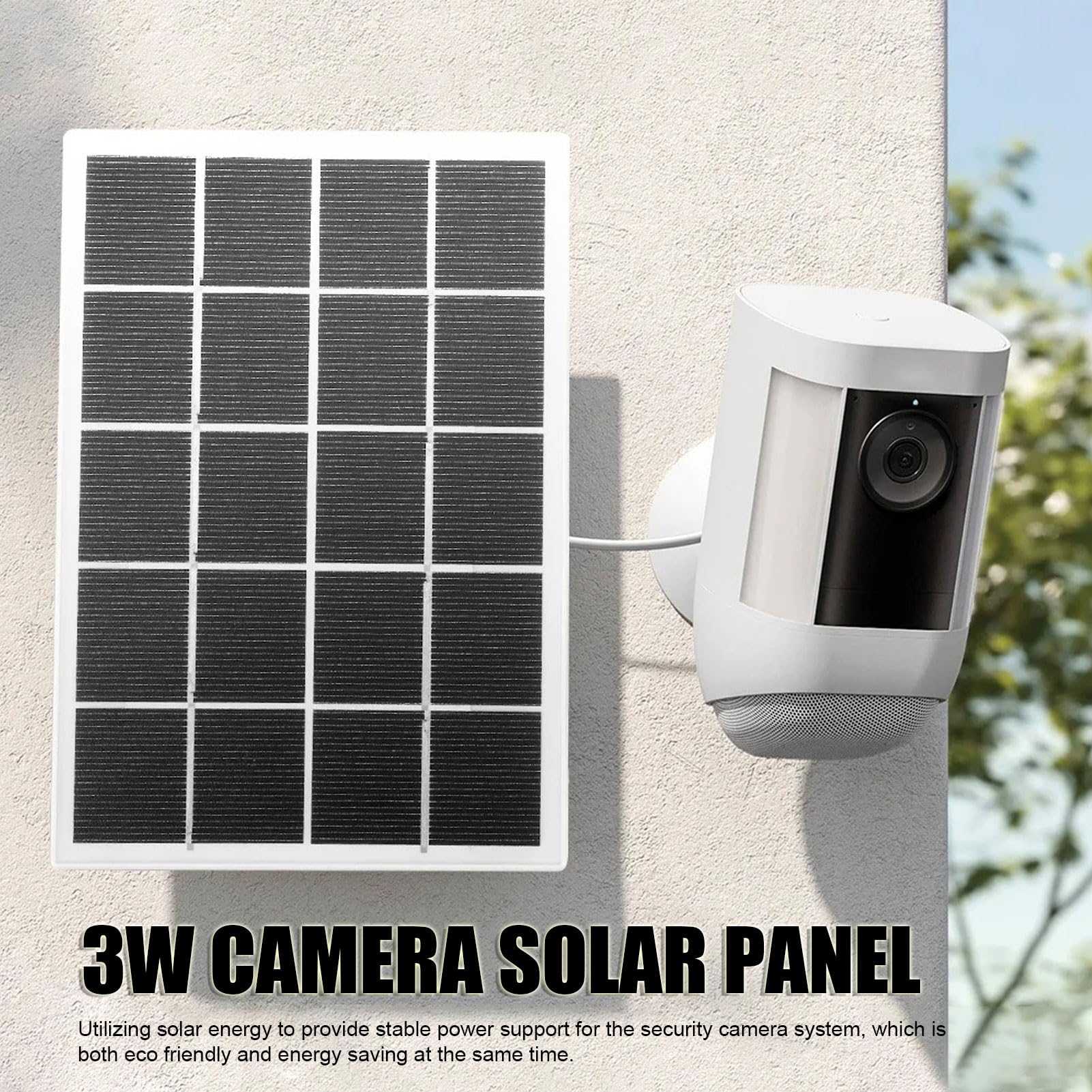 Best Solar Charger Panel 3W 5V Monocrystalline - Portable Solar Power Bank for Android Phones, Security Cameras & Outdoor Devices - Perfect for Camping, Hiking & Emergency Power Backup (White)