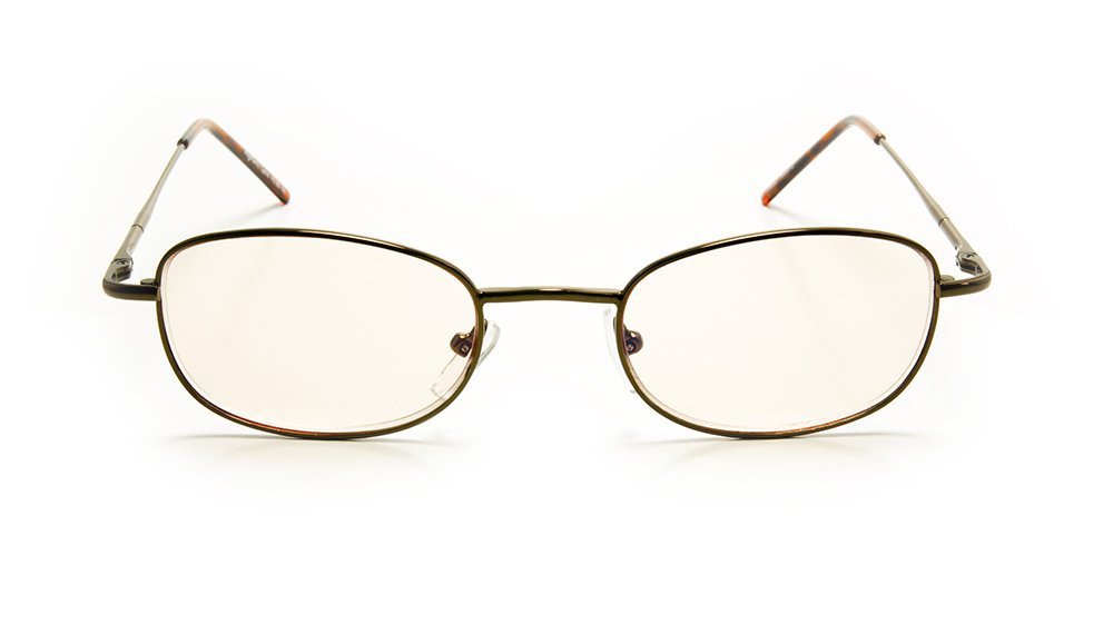 Blue Light Blocking Computer Glasses for Women & Men - Anti-Glare, UV Protection, Lightweight Metal Frame with Tinted Lens (0.00 Strength) - Reduce Eye Strain for Office Work, Gaming & Screen Time