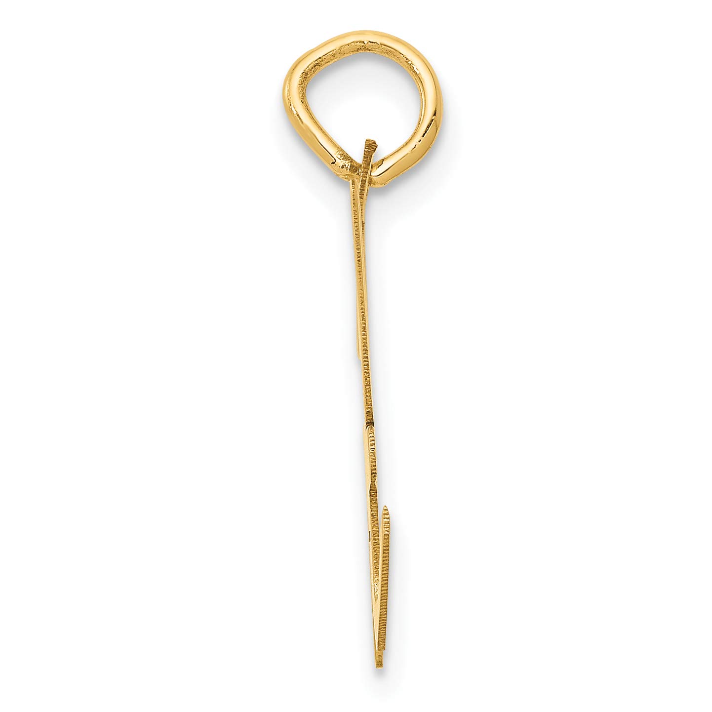 14K Yellow Gold Large Polished Flat Script Letter H Initial Charm Pendant 22x12-17mm - Elegant Monogram Jewelry for Necklaces, Bracelets & Gifts
