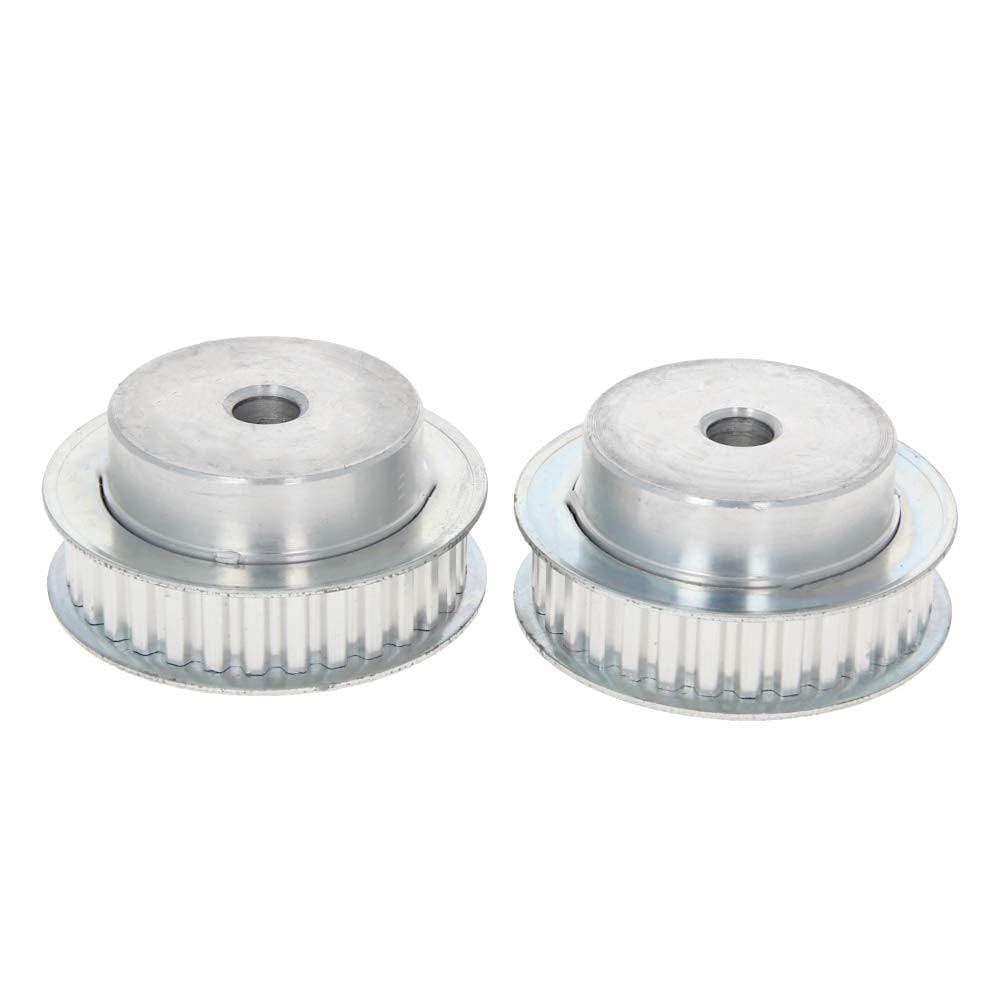 Heyiarbeit 2-Pack Aluminum Alloy Timing Belt Pulley - 31 Teeth, 8mm Bore, Flange Synchronous Wheel for 11mm Belt | Compatible with 3D Printers & CNC Machines | Perfect for DIY Repairs and Industrial Automation Projects