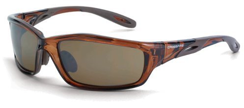 12 Pack Crossfire 2117 Infinity Safety Glasses - HD Brown Flash Mirror Lens, Crystal Brown Frame | ANSI Z87.1 Certified for Work, Construction, and Outdoor Activities