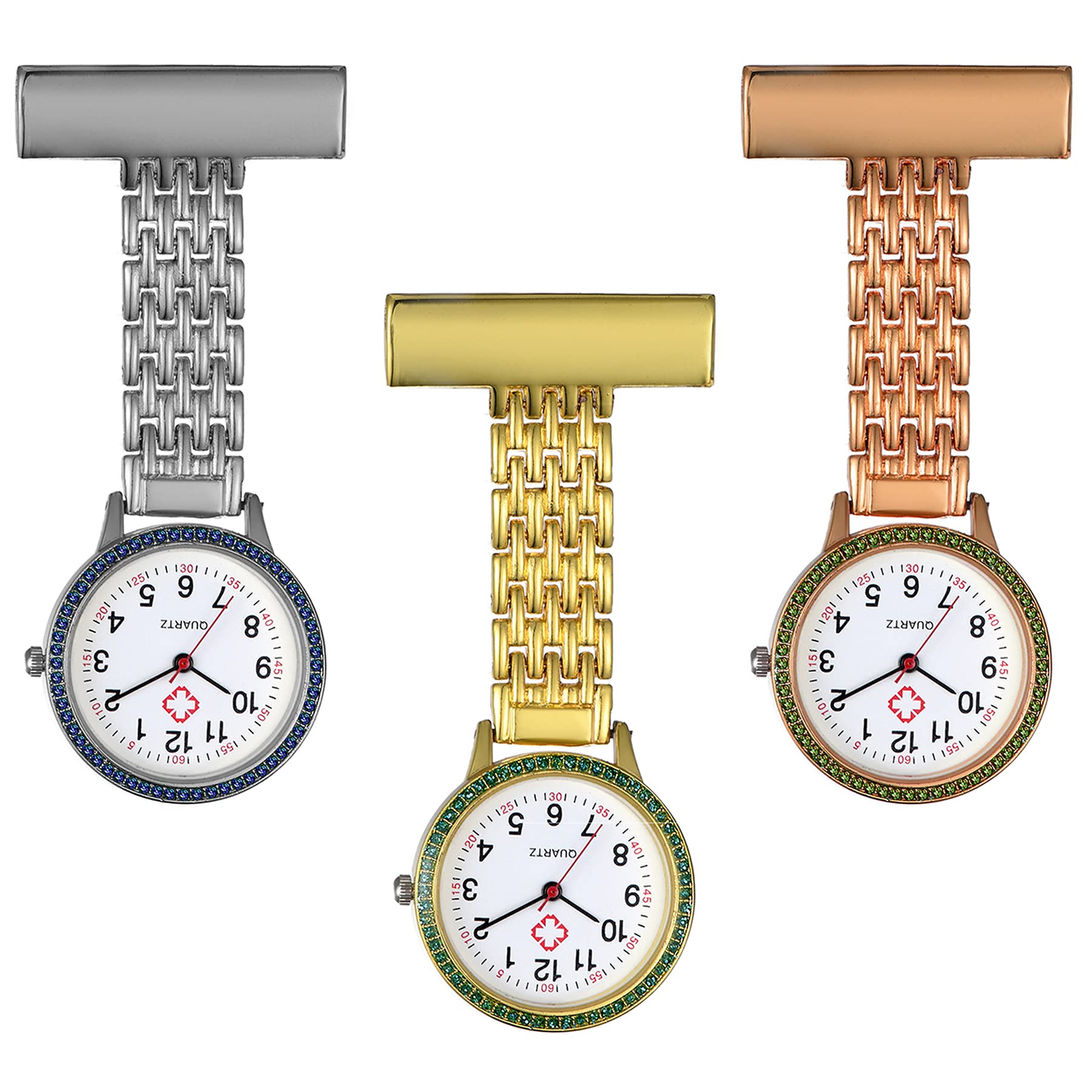 Avaner Stainless Steel Pocket Watch - Analog Quartz Nurse Watch with Lapel Pin | Vintage Style Hanging Fob Watch for Nurses, Doctors & Medical Professionals | Perfect for Clinical Use, Formal Events & Collectors