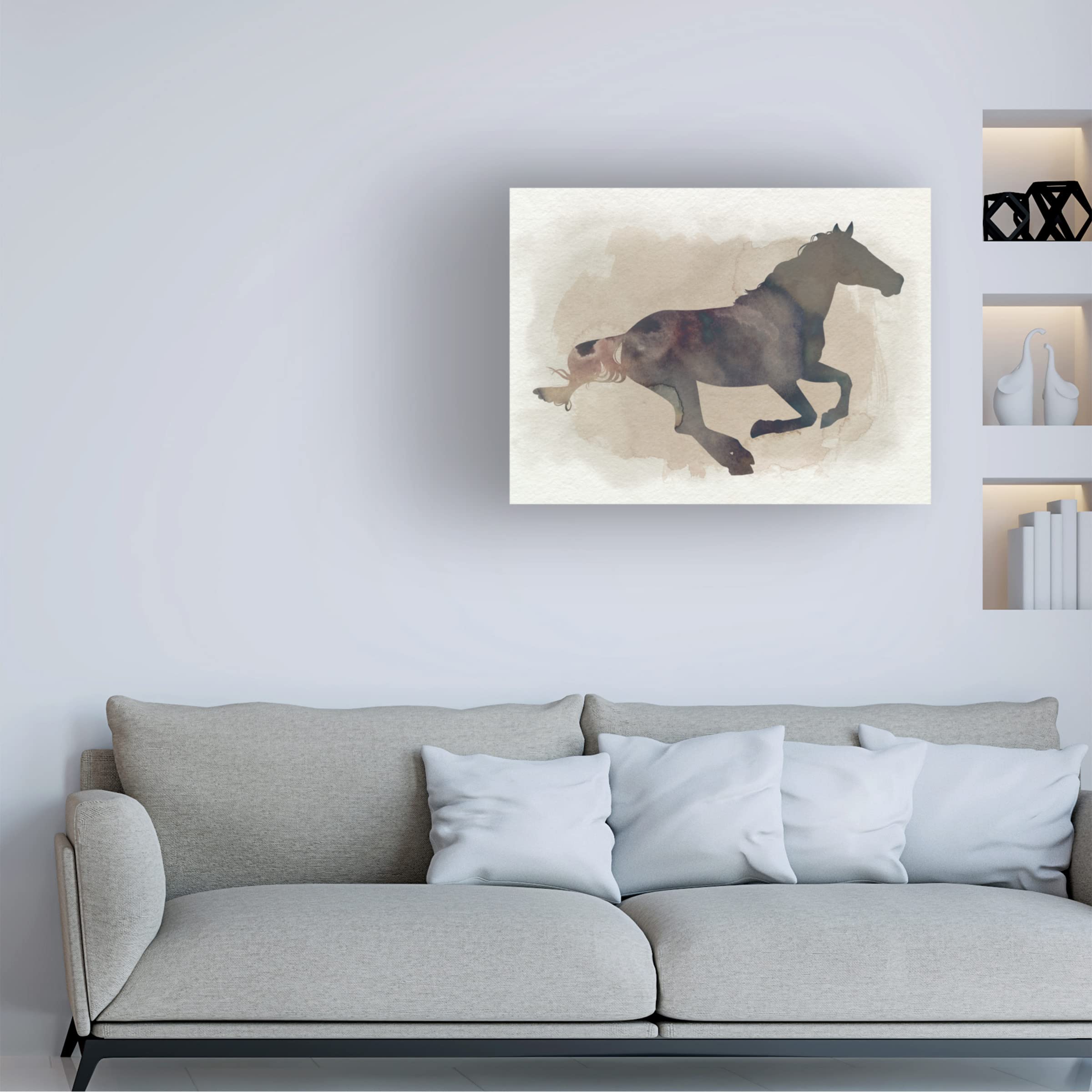Trademark Fine Art 'Galloping I' Horse Painting by Grace Popp - Stunning Canvas Wall Art for Living Room, Bedroom & Office Decor