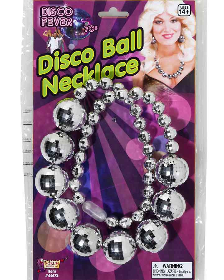 70s Disco Ball Necklace - Vintage Retro Party Pendant Jewelry for Women - Perfect for Disco Themed Parties, Halloween Costumes & 70s Inspired Outfits