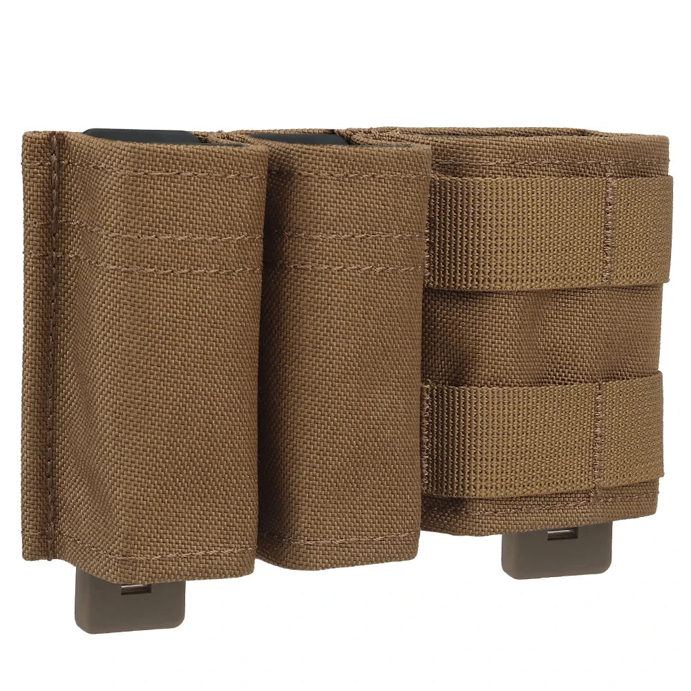 Tactical Double Magazine Pouch for 9mm & 5.56 - Quick Release Nylon Clip Holder - Perfect for Military, Law Enforcement & Range Training