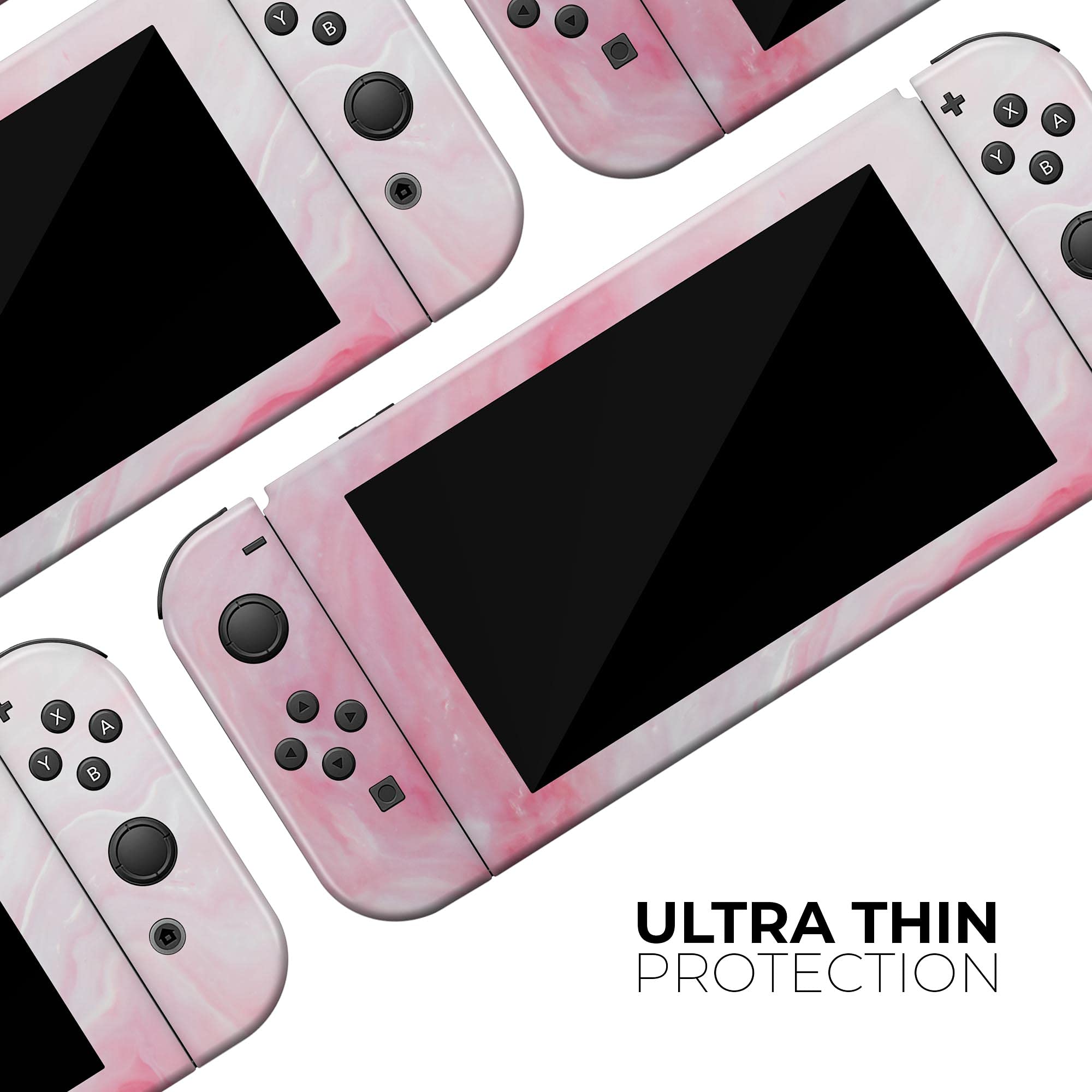 Nintendo Switch OLED Dock Skin Decal - Scratch-Resistant Removable Vinyl Wrap Cover - Marble Pink Paradise V6 - Perfect for Gaming Setup & Console Protection