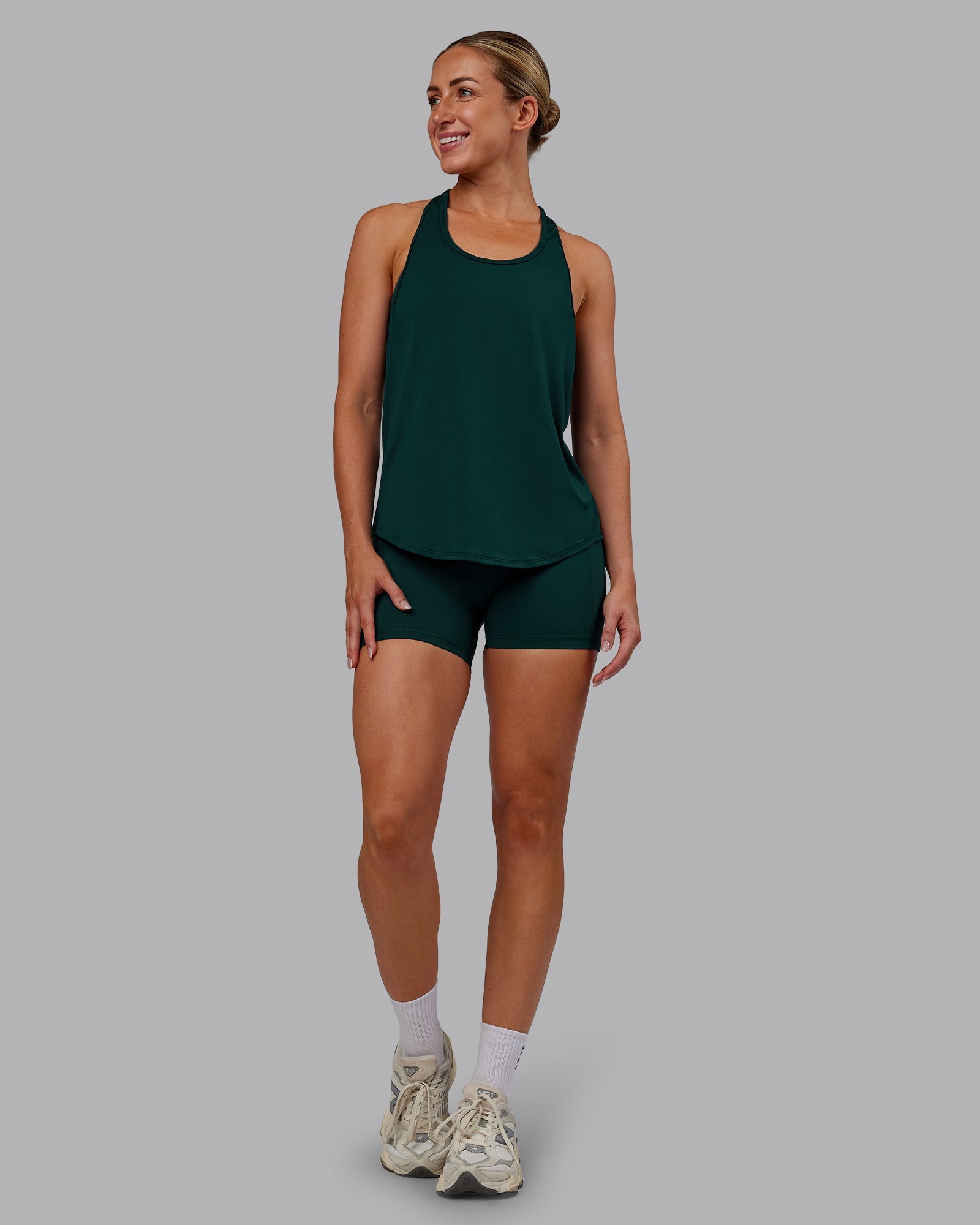 AeroFLX+ Drop Armhole Seamless Tank Top for Women - Dark Moss Green Workout Shirt for Yoga, Gym & Running